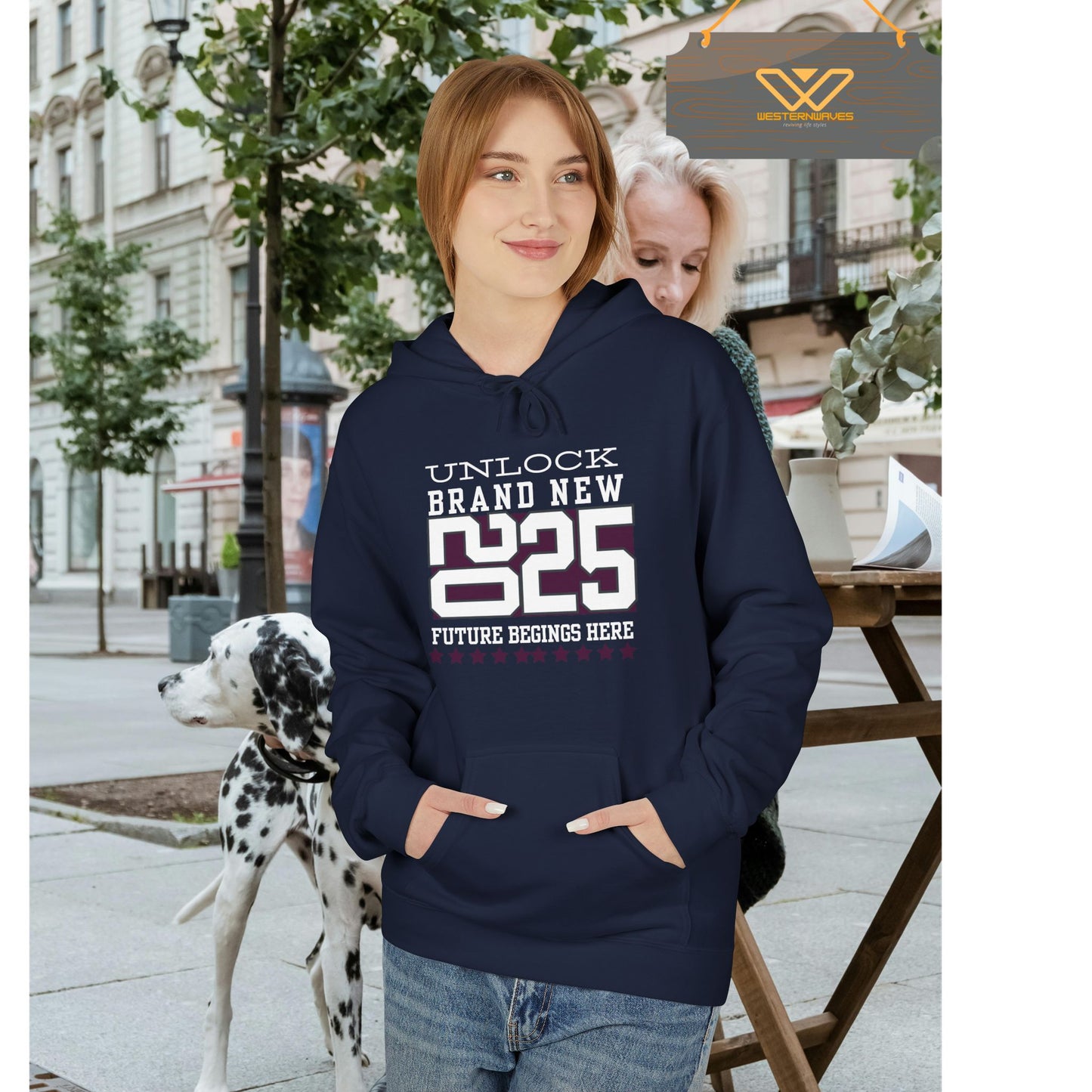 Unisex Midweight Softstyle Fleece Hoodie_ N3+ Series USMWSSFH PT2WW009_ Limited Edition Luxuriously Soft 100% Cotton Face by WesternWaves: