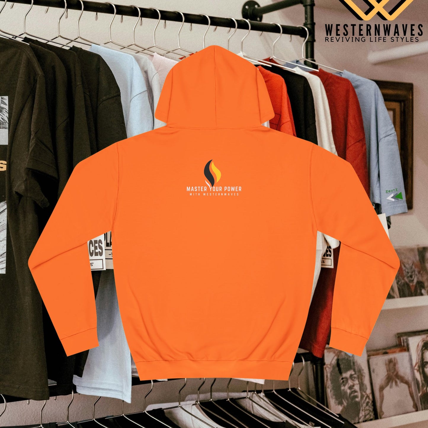 Unisex College Hoodie_ N2+ Series USCH PT2WW006_ Limited Edition Timeless Unisex Design by WesternWaves: