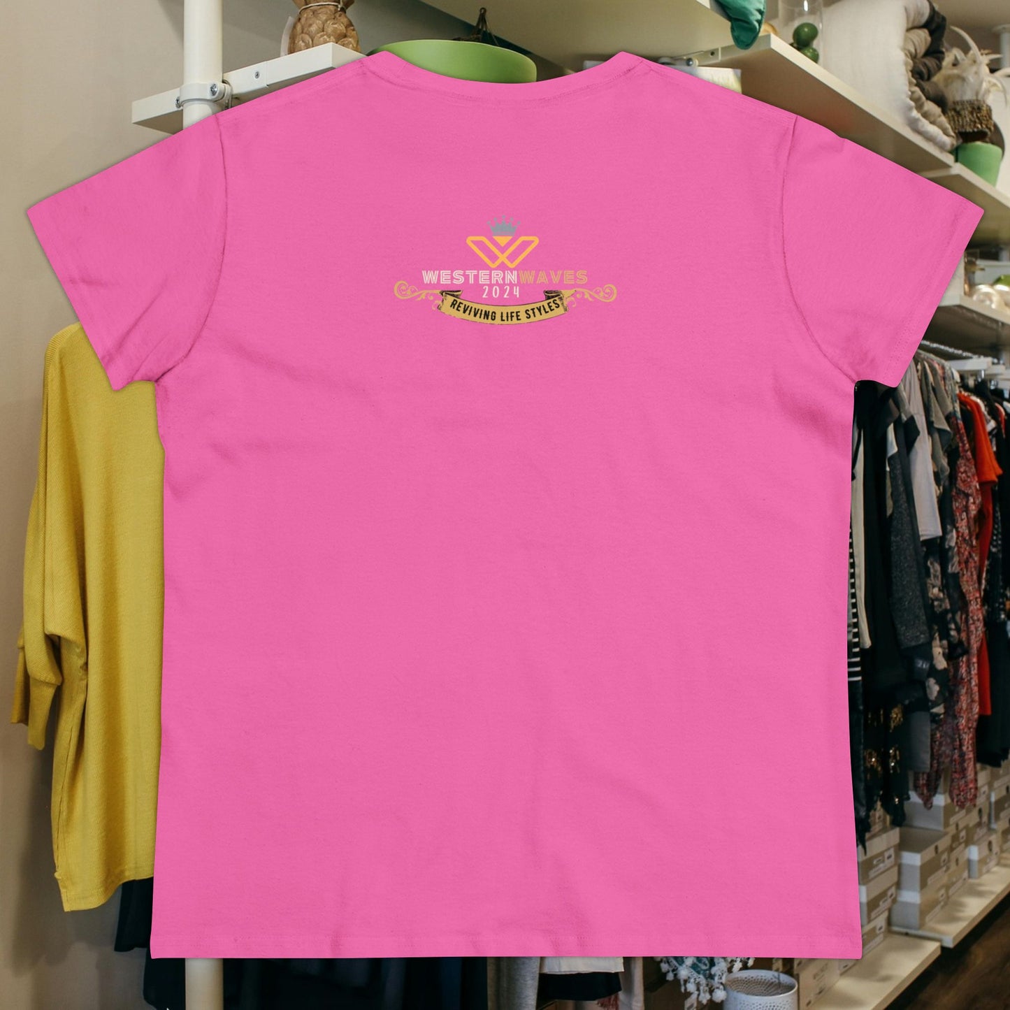 Women's Midweight Cotton Tee_ Essential Comfort_ N2+ Series SSTS PT2WW004_ Limited Edition Perfect Blend of Comfort by WesternWaves: