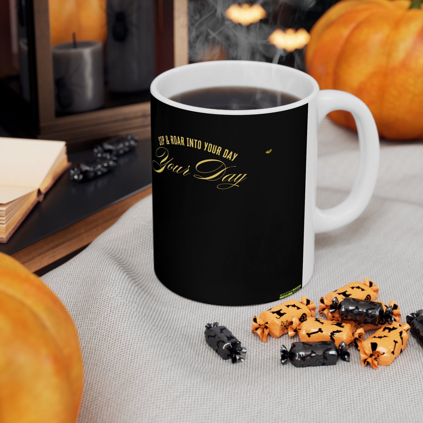 Motivational Ceramic Coffee Mug - Sip & Roar Into Your Day - 11oz & 15oz_30 April 2025_ 002