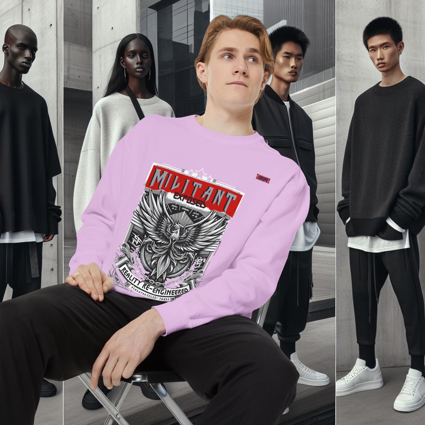 Unisex Garment-Dyed Sweatshirt_ N8+ Series SPW USMWSSFCNSS PT2WW001_ Limited Edition by WesternWaves: