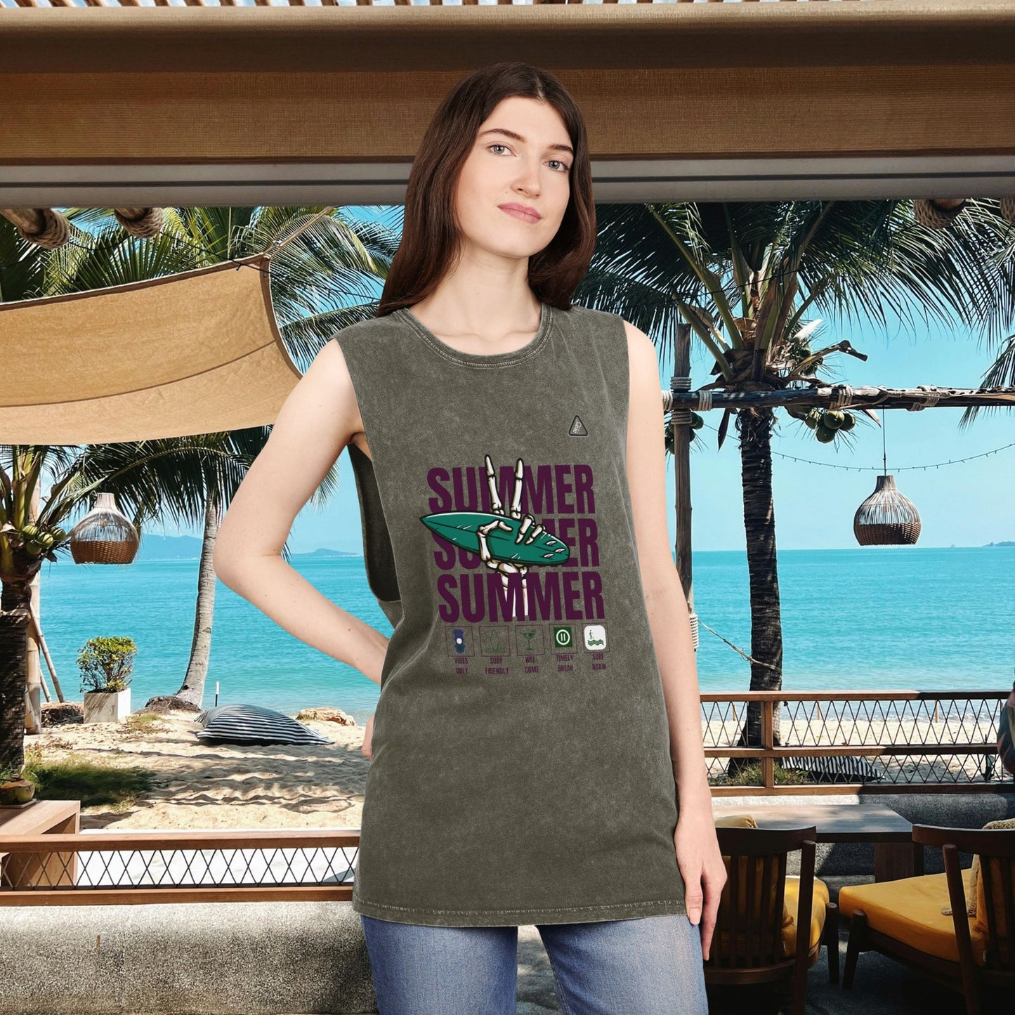 Unisex Stonewash Tank Top_ Series N8+ USSWTTOP PT2WW001_ Limited Edition Summer Essential by WesternWaves_