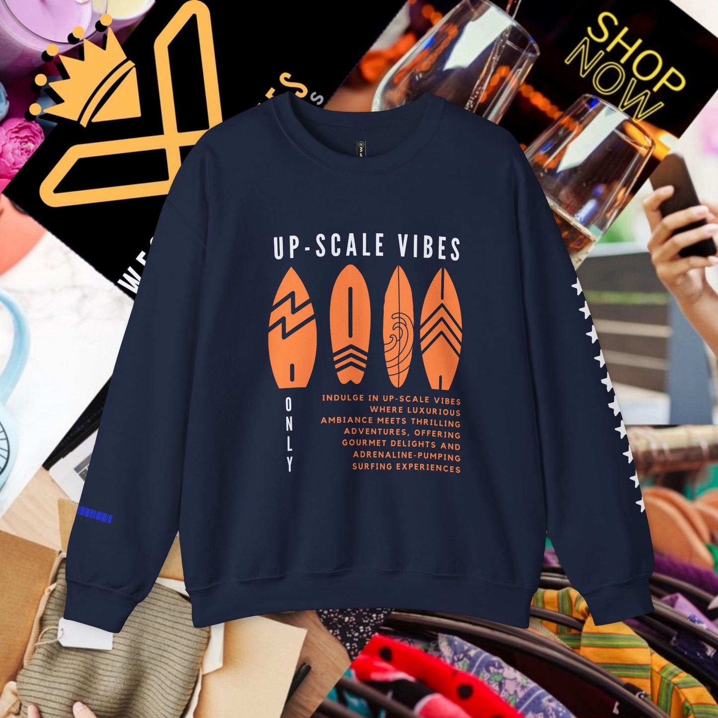 Unisex Heavy Blend™ Crewneck Sweatshirt_ N3+ Series UHBCSS PT2WW009_ Limited Edition Pure Luxury by WesternWaves: