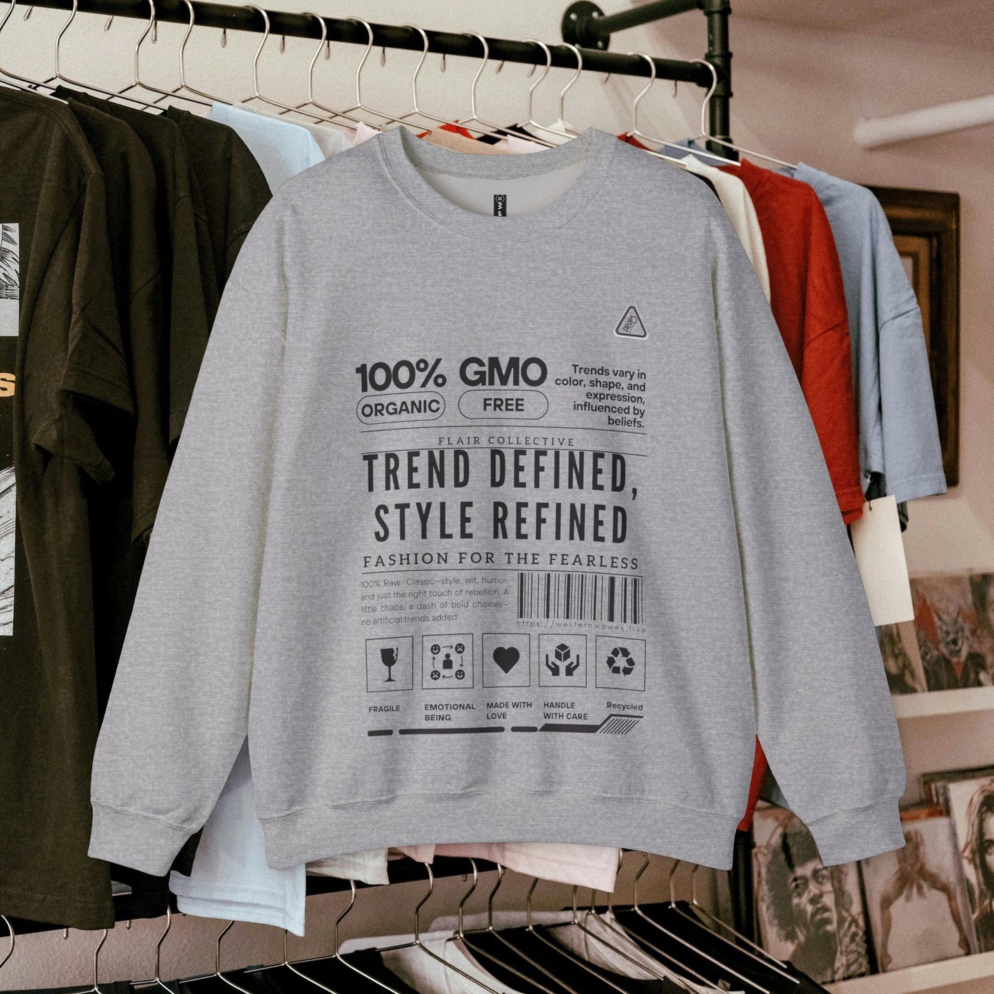 Unisex Heavy Blend™ Crewneck Sweatshirt_ N2 Series SPW UHBCSS PT2WW003_ Limited Edition 'DROPS' Brand Raw Classics by WesternWaves: