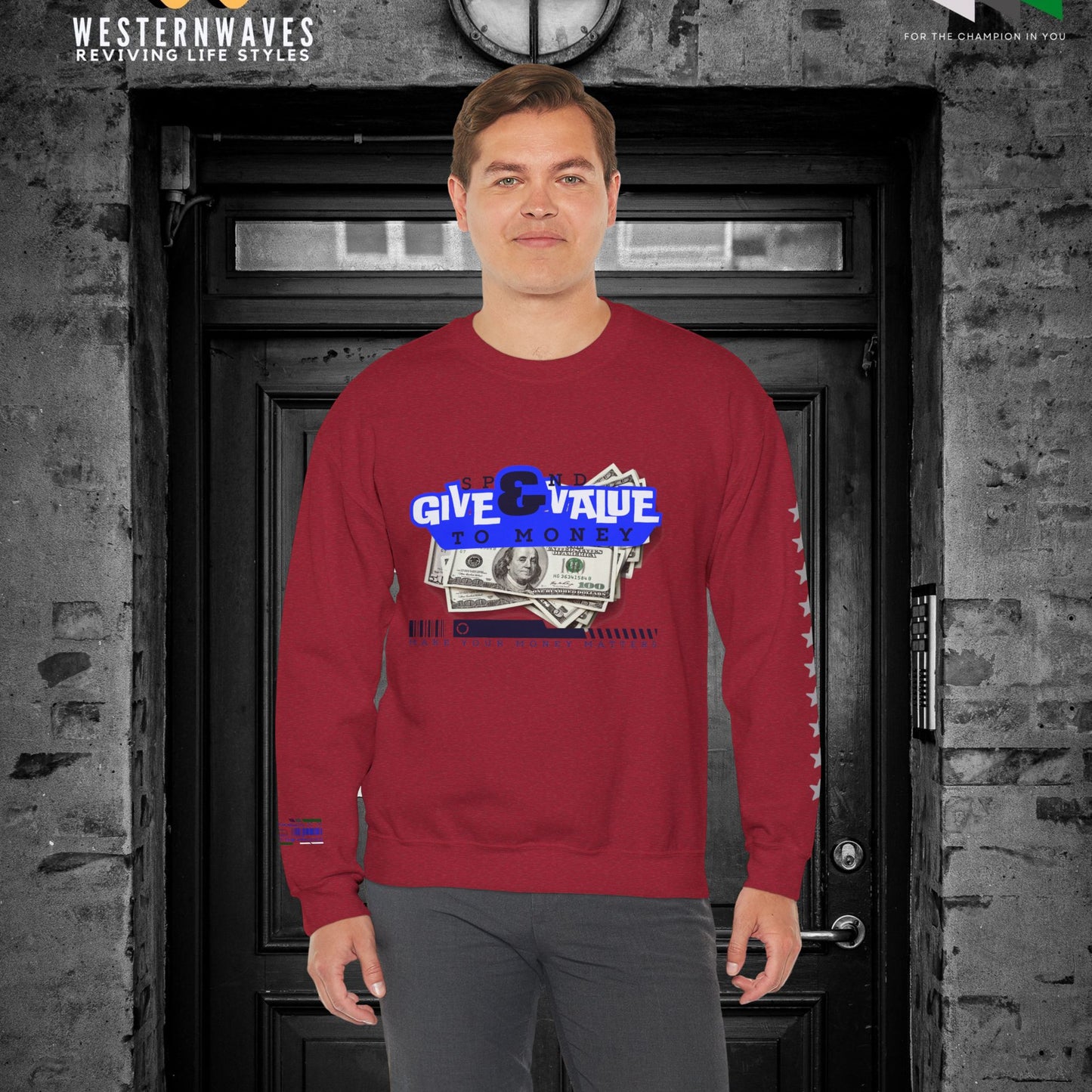 Unisex Heavy Blend™ Crewneck Sweatshirt_ N3+ Series UHBCSS PT2WW036_ Limited Edition Pure Luxury By WesternWaves: