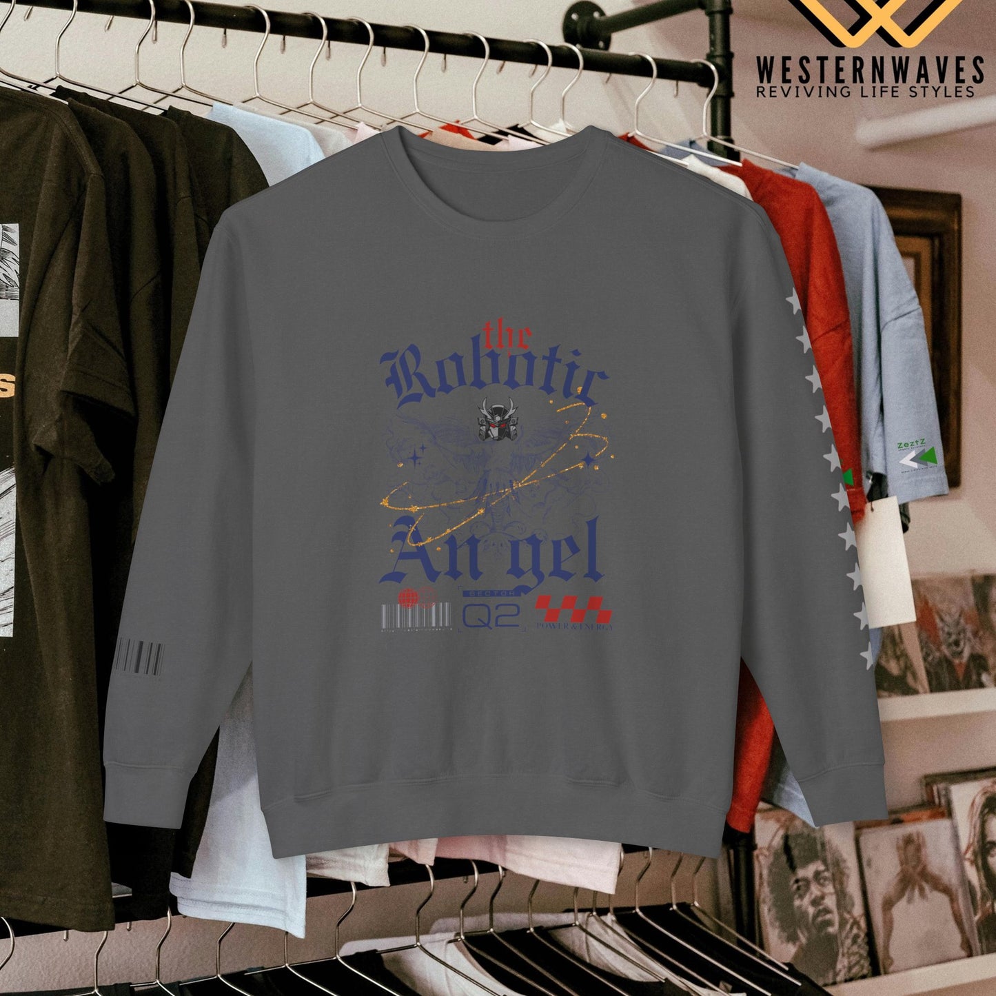 Unisex Lightweight Crewneck Sweatshirt_ N3+ Series ULWCSS PT2WW012_ Limited Edition Unparalleled Quality by WesternWaves: