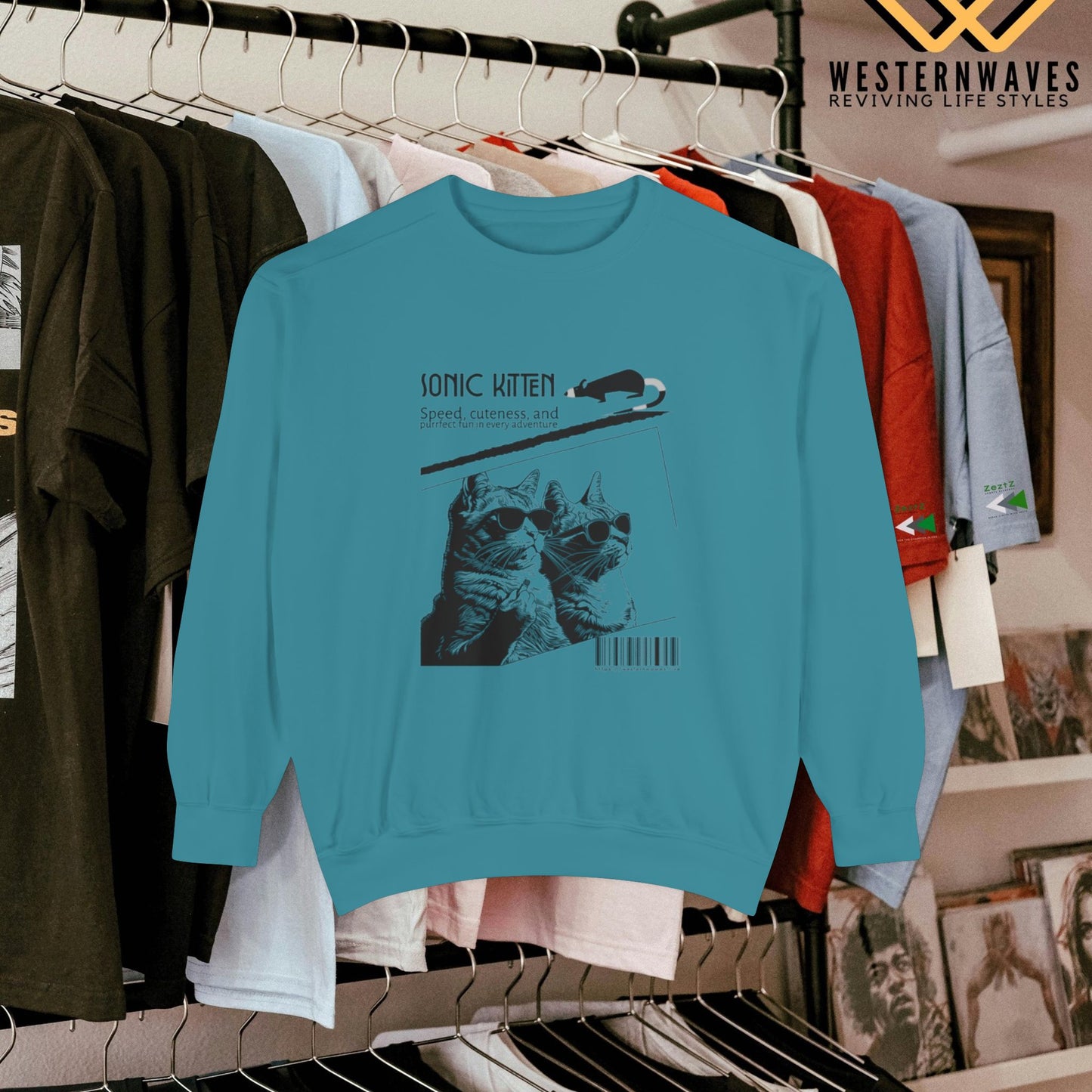 Unisex Garment-Dyed Sweatshirt_ N3+ Series SPW UGDSS PT2WW003_WesternWaves Limited Edition