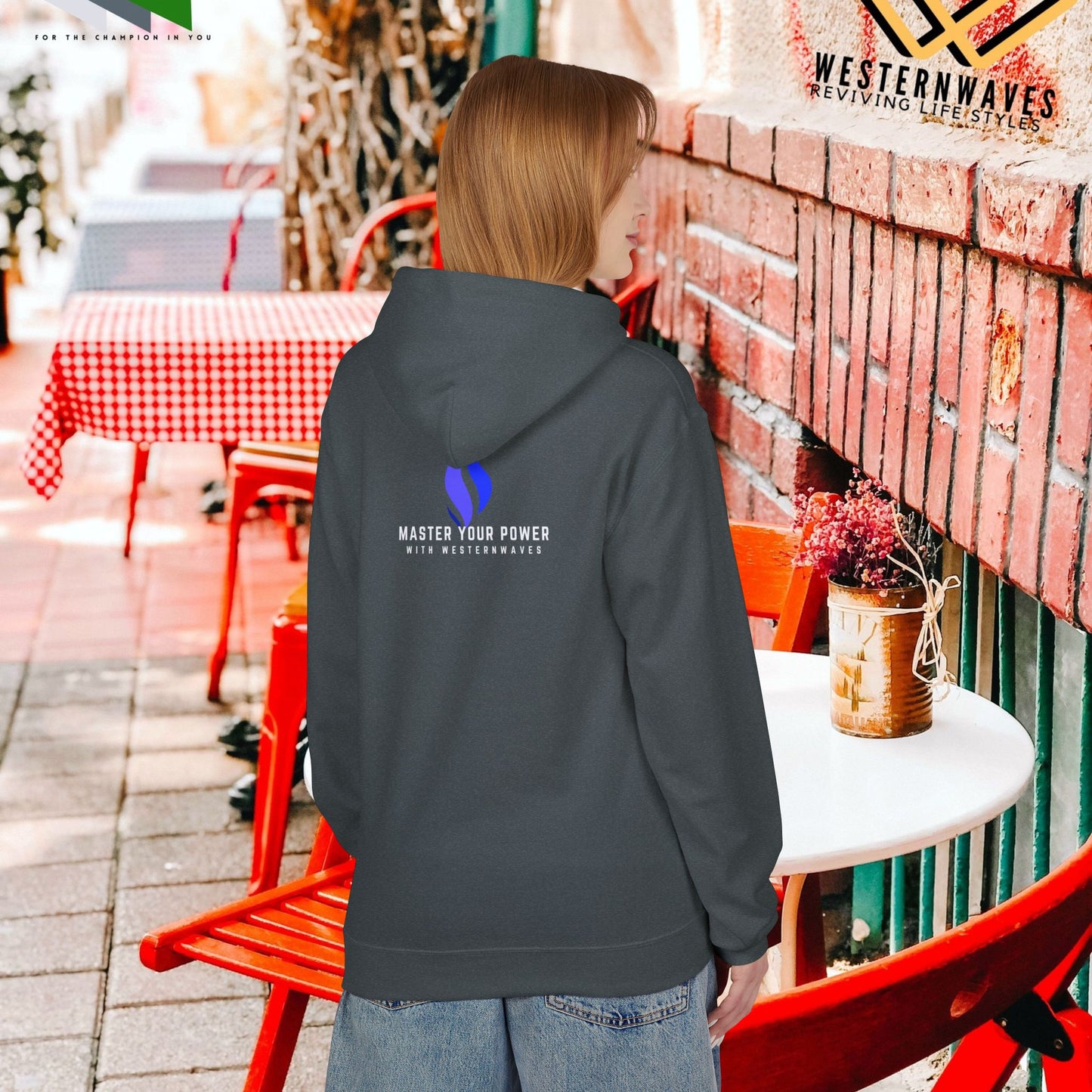 Unisex Midweight Softstyle Fleece Hoodie_ N3+ Series USMWSSFH PT2WW004_ Limited Edition Luxuriously Soft 100% Cotton Face by WesternWaves: