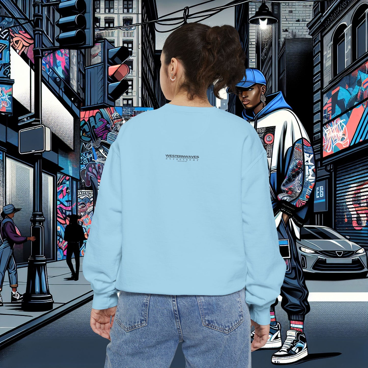 Unisex Garment-Dyed Sweatshirt_ N8+ Series SPW USMWSSFCNSS PT2WW001_ Limited Edition by WesternWaves: