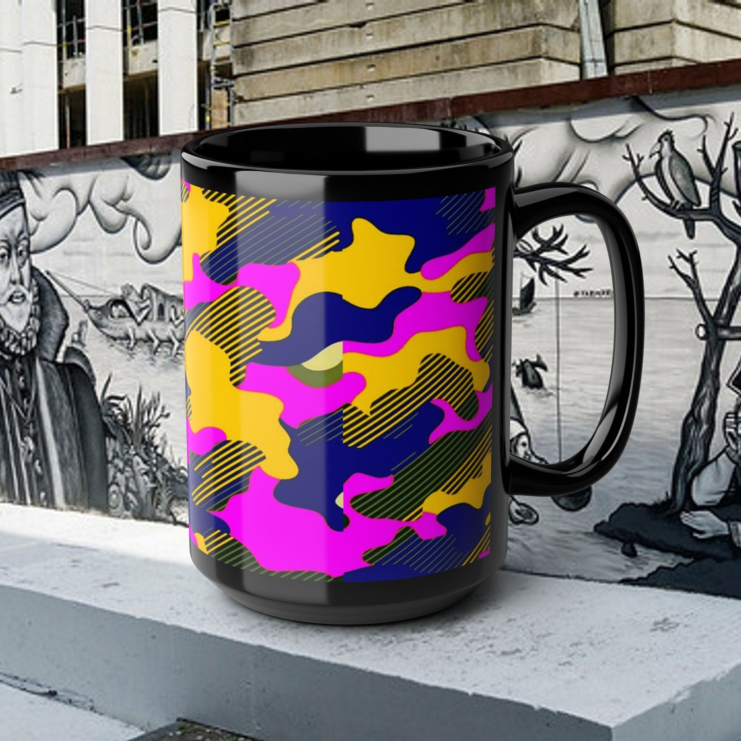 Black Mug (11oz, 15oz)_ N+ Series CBM PT2WW007_ Limited Edition Black Ceramic Mug by WesternWaves