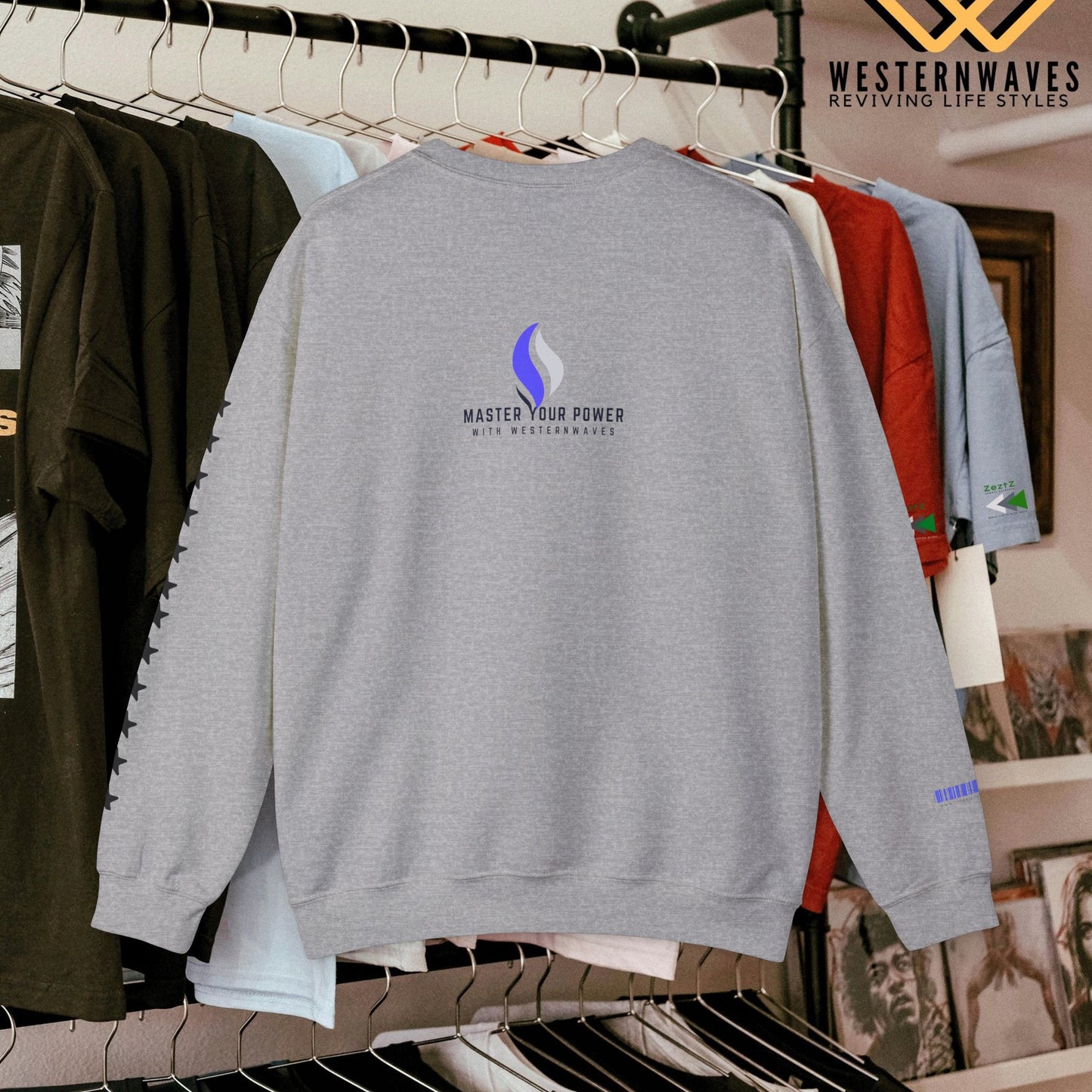 Unisex Heavy Blend™ Crewneck Sweatshirt_ N3+ Series UHBCSS PT2WV010_ Limited Edition Timeless Style by WesternWaves: