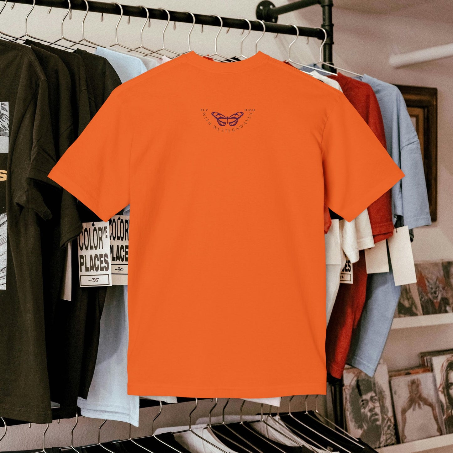 Unisex Midweight T-shirt, Made in USA_ N+ Series UMTS PT2WW007_ Limited Edition Design by WesternWaves: