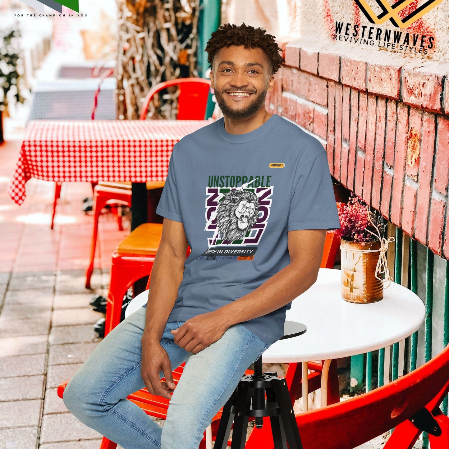 Unisex Garment-Dyed T-Shirt_ 26 June 2025_ Limited Edition Strength in Diversity by WesternWaves:
