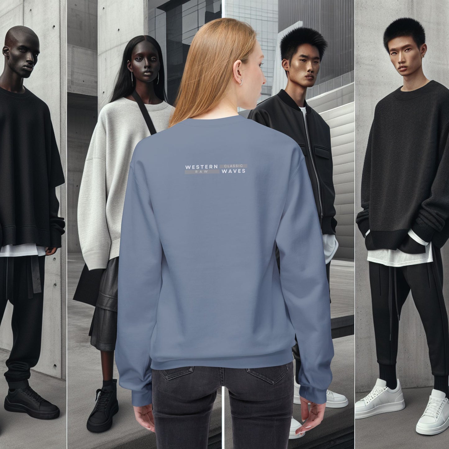 Urban Nomad Fleece Crewneck Sweatshirt_ UWD 0027_ | Cozy Streetwear Style, Perfect for Travel, Gifts, Fall & Winter Layers, Graphic Pullover