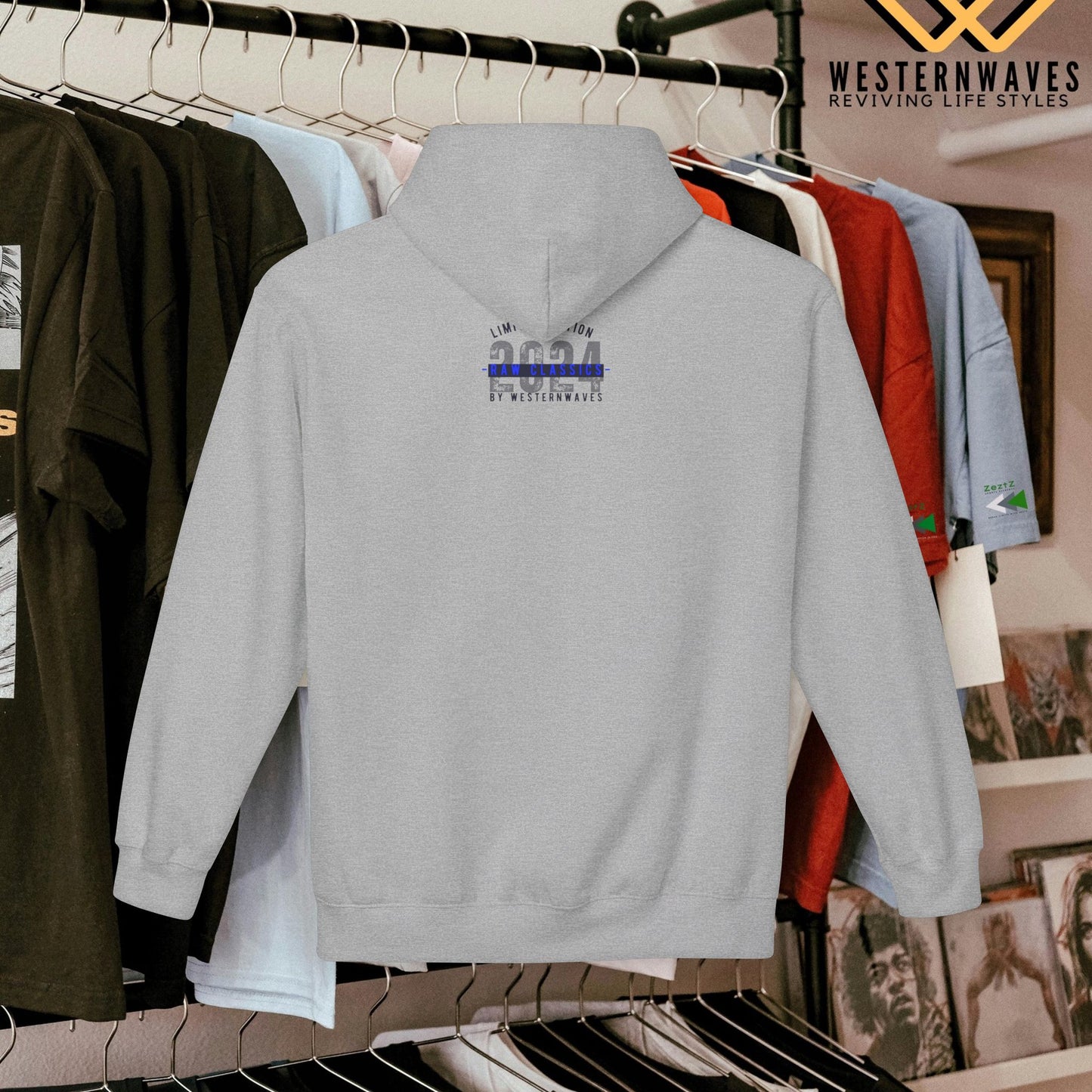 Unisex Midweight Softstyle Fleece Hoodie_ N2+ Series SMWSSFH PT2WW005_Limited Edition Luxuriously Soft 100% Cotton Face by WesternWaves: