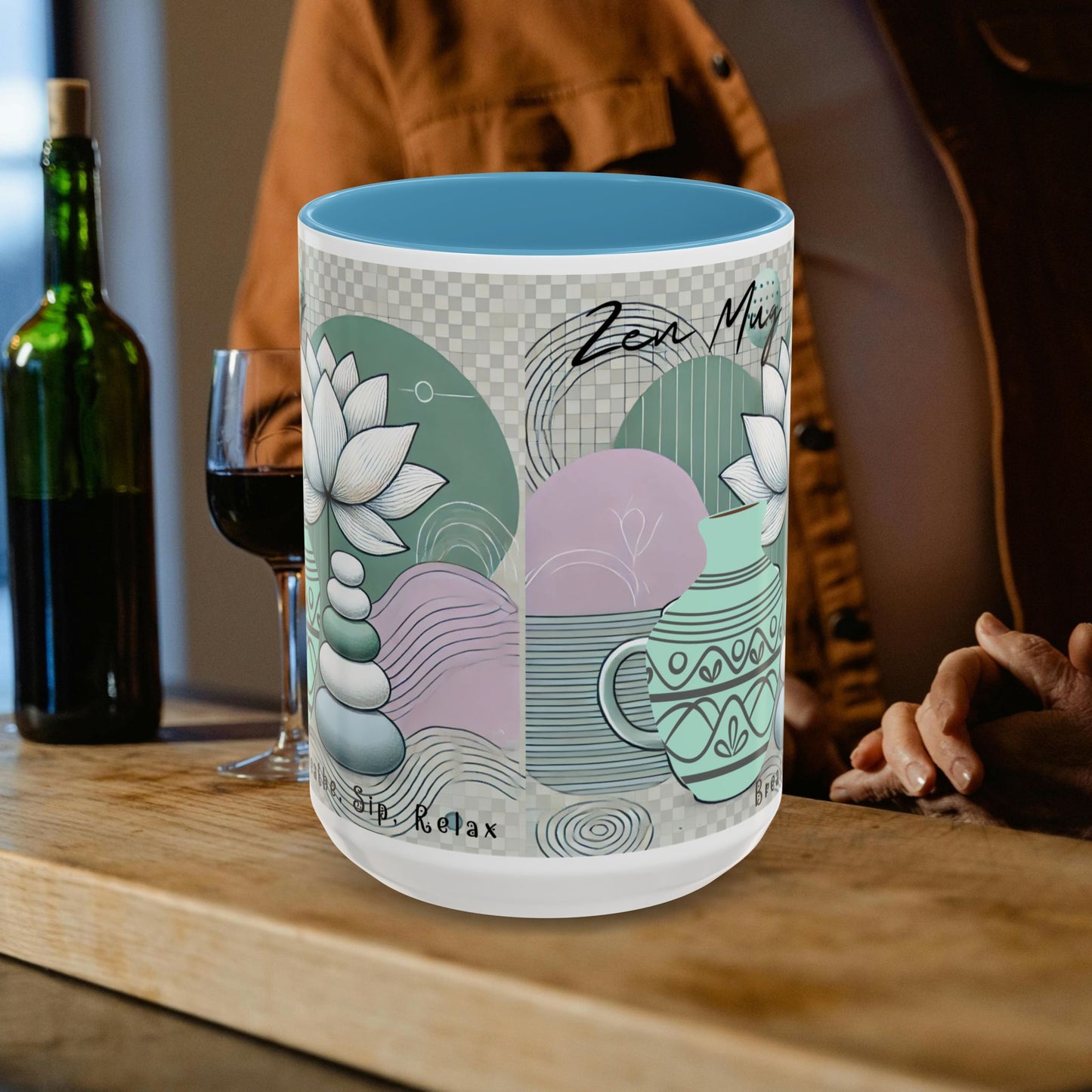 Accent Coffee Mug (11, 15oz) _ N3+ Series ACMUG PT2WW006_ Limited Edition Blend Style & Functionality by WesternWaves: