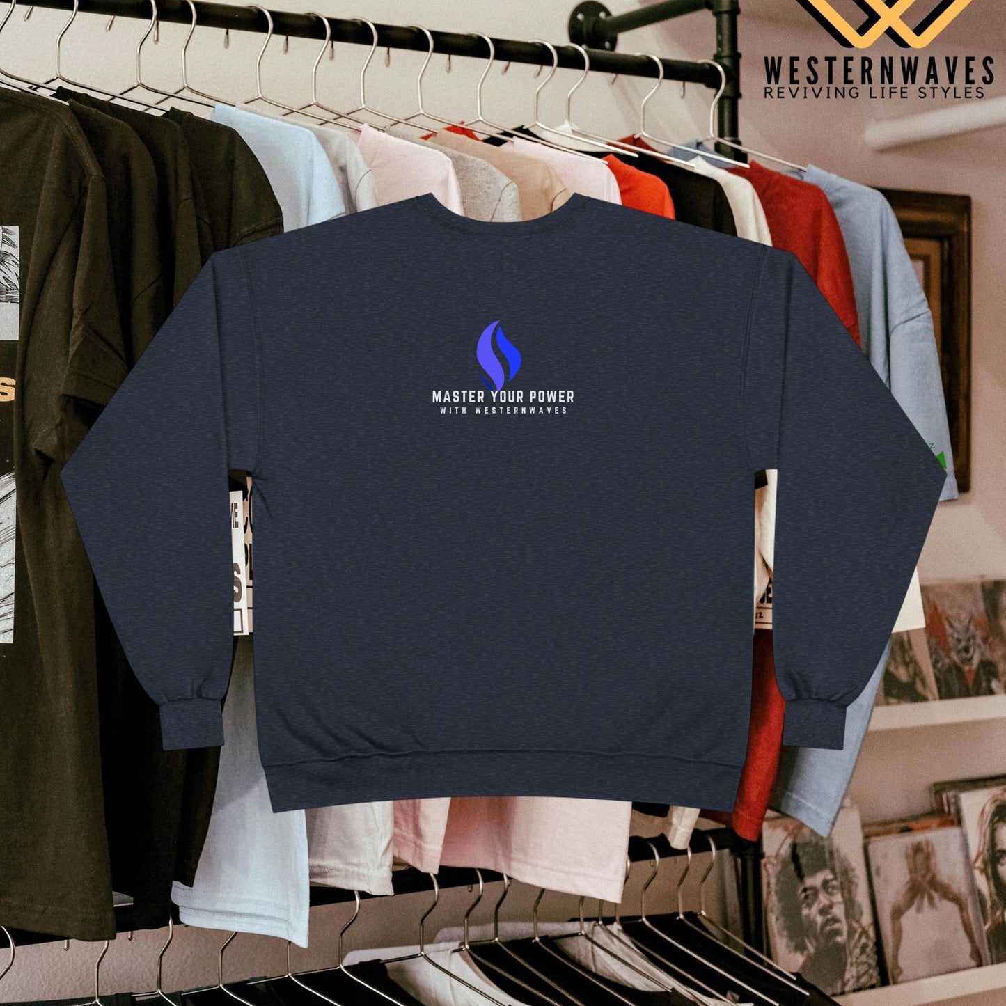 Unisex EcoSmart® Crewneck Sweatshirt_ N3+ Series USESCNSS PT2WW002_ Limited Edition Perfect Blend of Comfort, Style, & Sustainability by WesternWaves:
