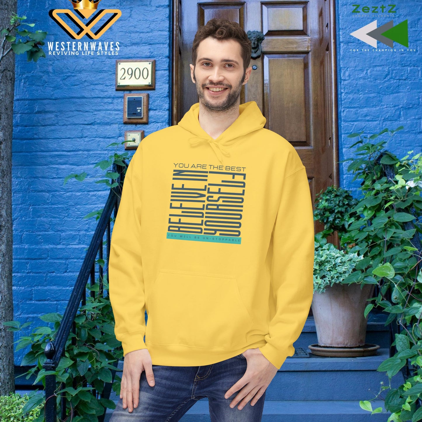 Unisex Midweight Softstyle Fleece Hoodie_ N2+ Series SMWSSFH PT2WW005_Limited Edition Luxuriously Soft 100% Cotton Face by WesternWaves: