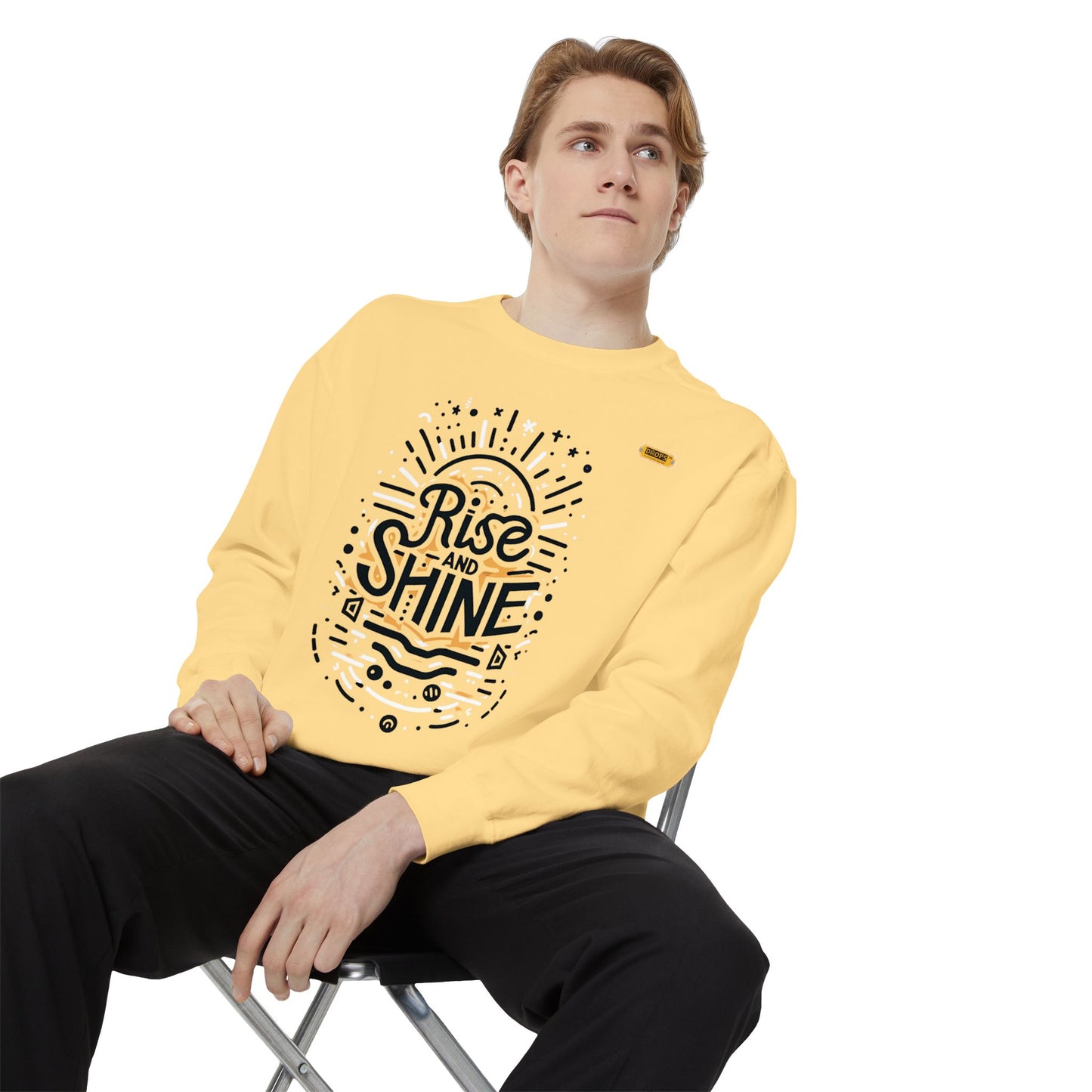 Motivational Unisex Garment-Dyed Sweatshirt, Cozy Pullover, Rise and Shine Apparel, Gift for Her, Inspirational Clothing