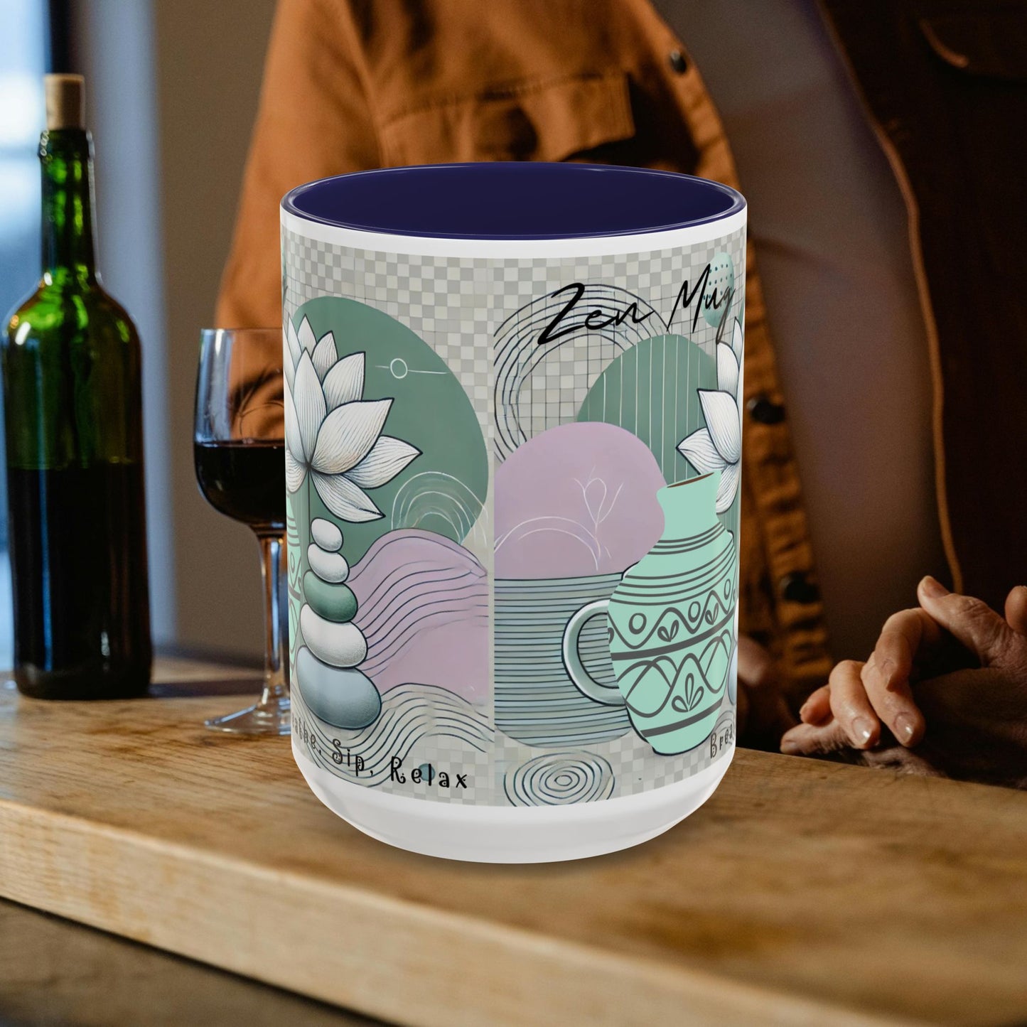 Accent Coffee Mug (11, 15oz) _ N3+ Series ACMUG PT2WW006_ Limited Edition Blend Style & Functionality by WesternWaves:
