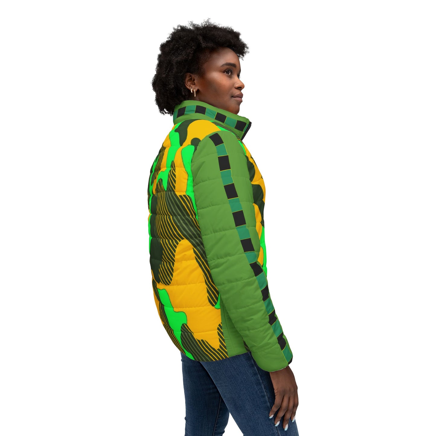Women’s Puffer Jacket (AOP)_ N3+ Series WPJAOP PT2WW004_ Limited Edition by WesternWaves: