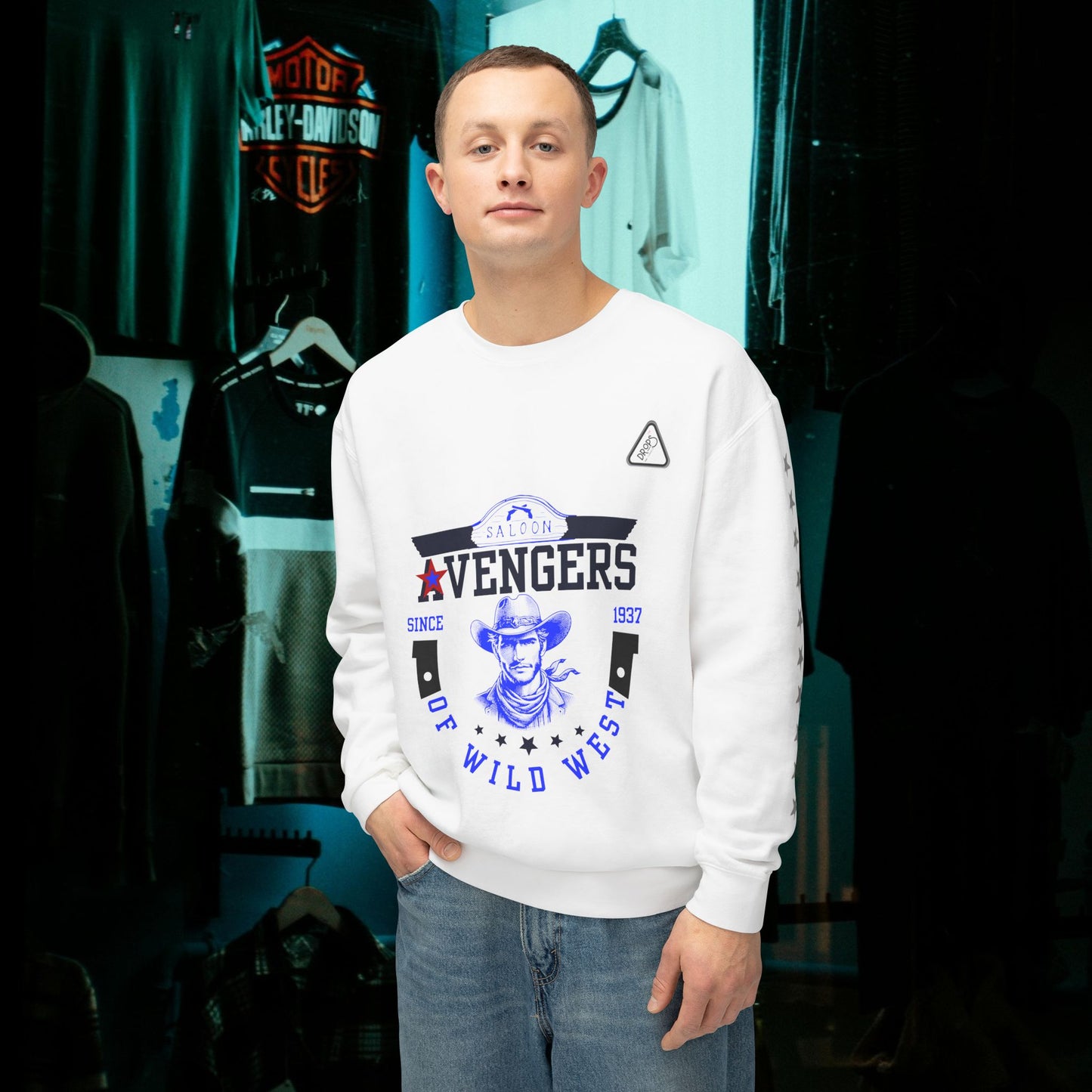 Unisex Lightweight Sweatshirt_ N7* Series USLWSS PT2WW002_ Limited Edition by WesternWaves: