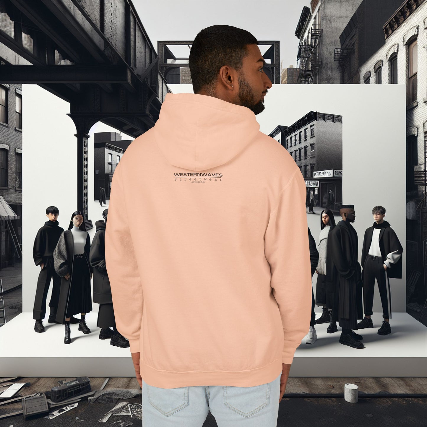 Unisex Lightweight Hooded Sweatshirt_ Series UWD 051_ Limited Edition Raw Streetwear by WesternWaves:
