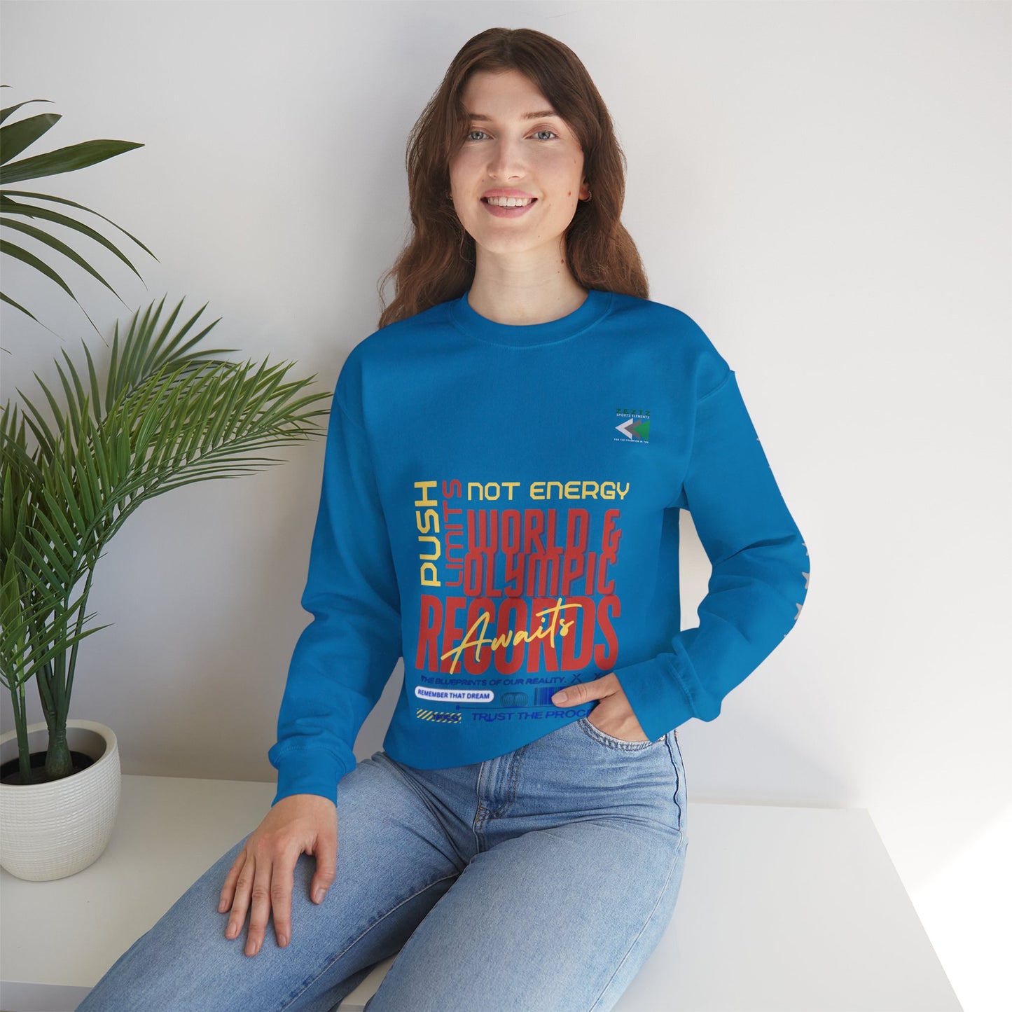 Unisex Heavy Blend™ Crewneck Sweatshirt_ N2 Sports Series UHBCSS PT2WW006_ Limited Edition ‘Zeztz’ Brand Sports Elements by WesternWaves: