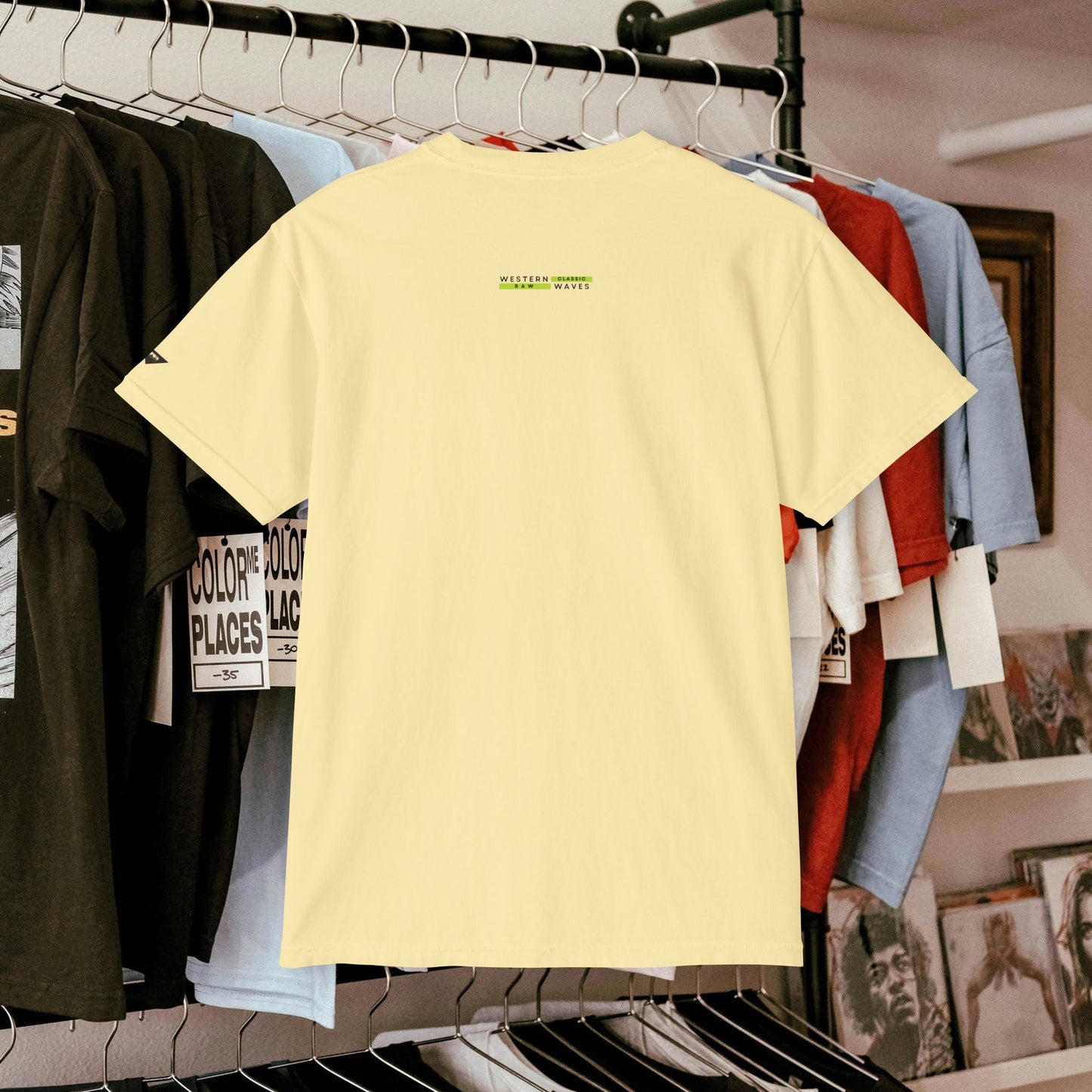 Unisex Garment-Dyed Pocket T-Shirt_ N3+ Series USGDPTS PT2WW001_ Limited Edition Raw Classic by WesternWaves: