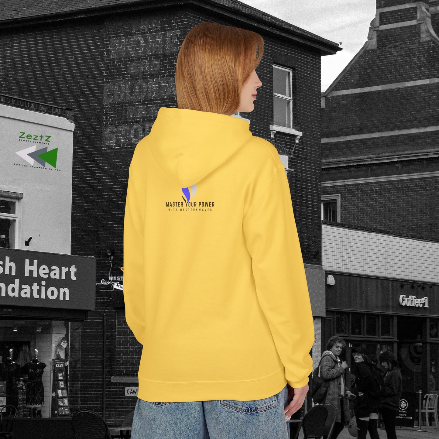 Unisex Midweight Softstyle Fleece Hoodie_ N3+ Series USMWSSFH PT2WW003_ Limited Edition Luxuriously Soft 100% Cotton Face by WesternWaves: