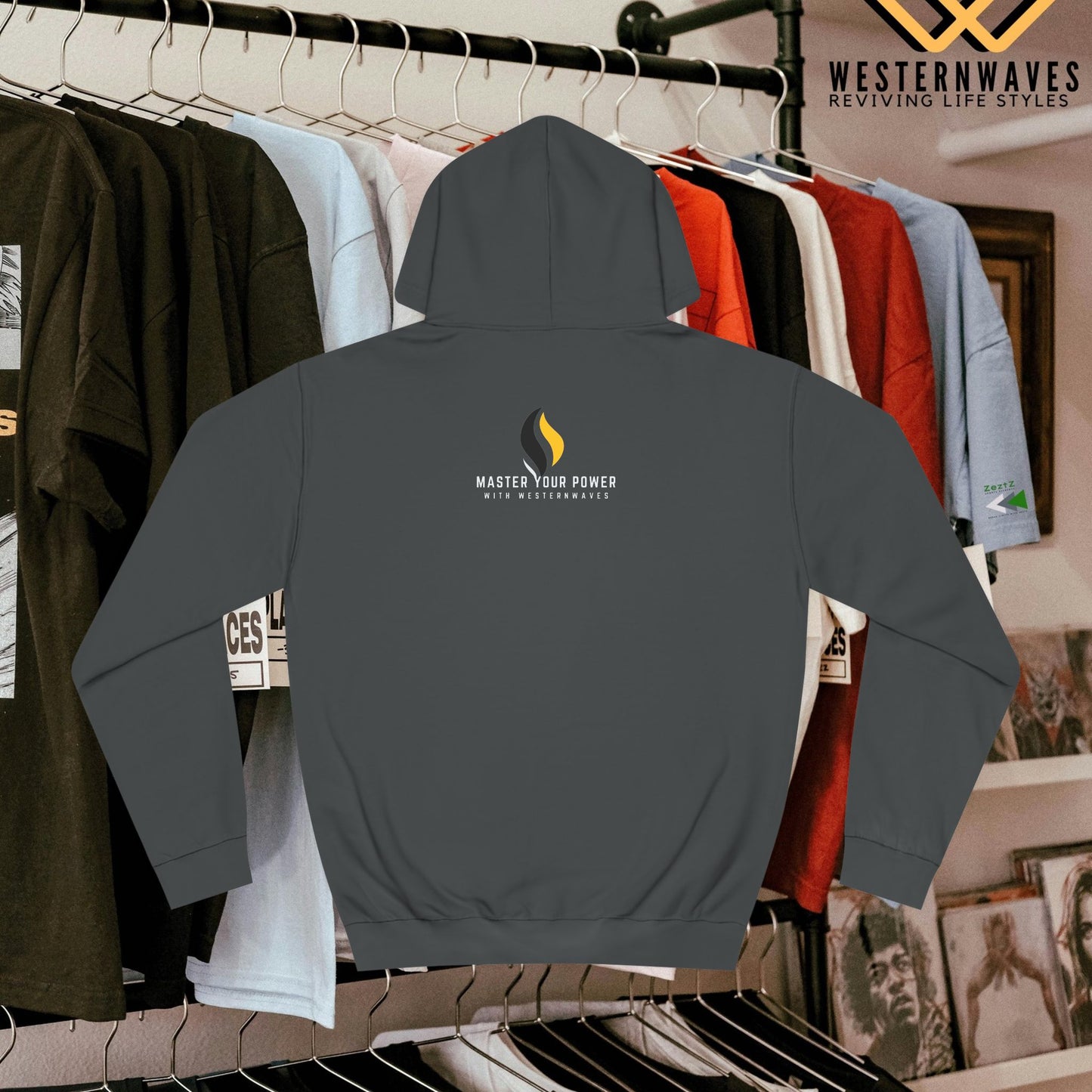 Unisex College Hoodie_ N2+ Series USCH PT2WW006_ Limited Edition Timeless Unisex Design by WesternWaves: