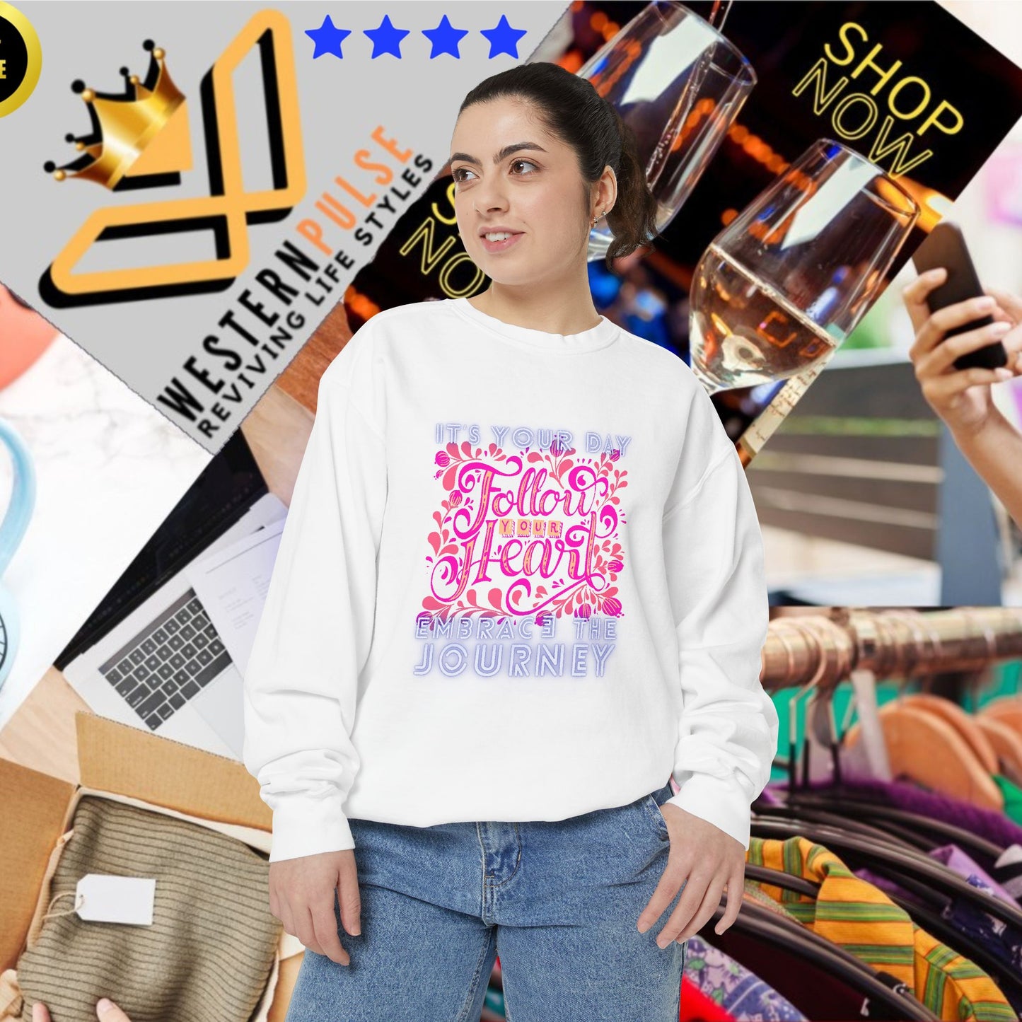 Unisex Garment-Dyed Sweatshirt_ N3+ Series UGDSS PT2WW001_ WesternWaves Limited Edition: