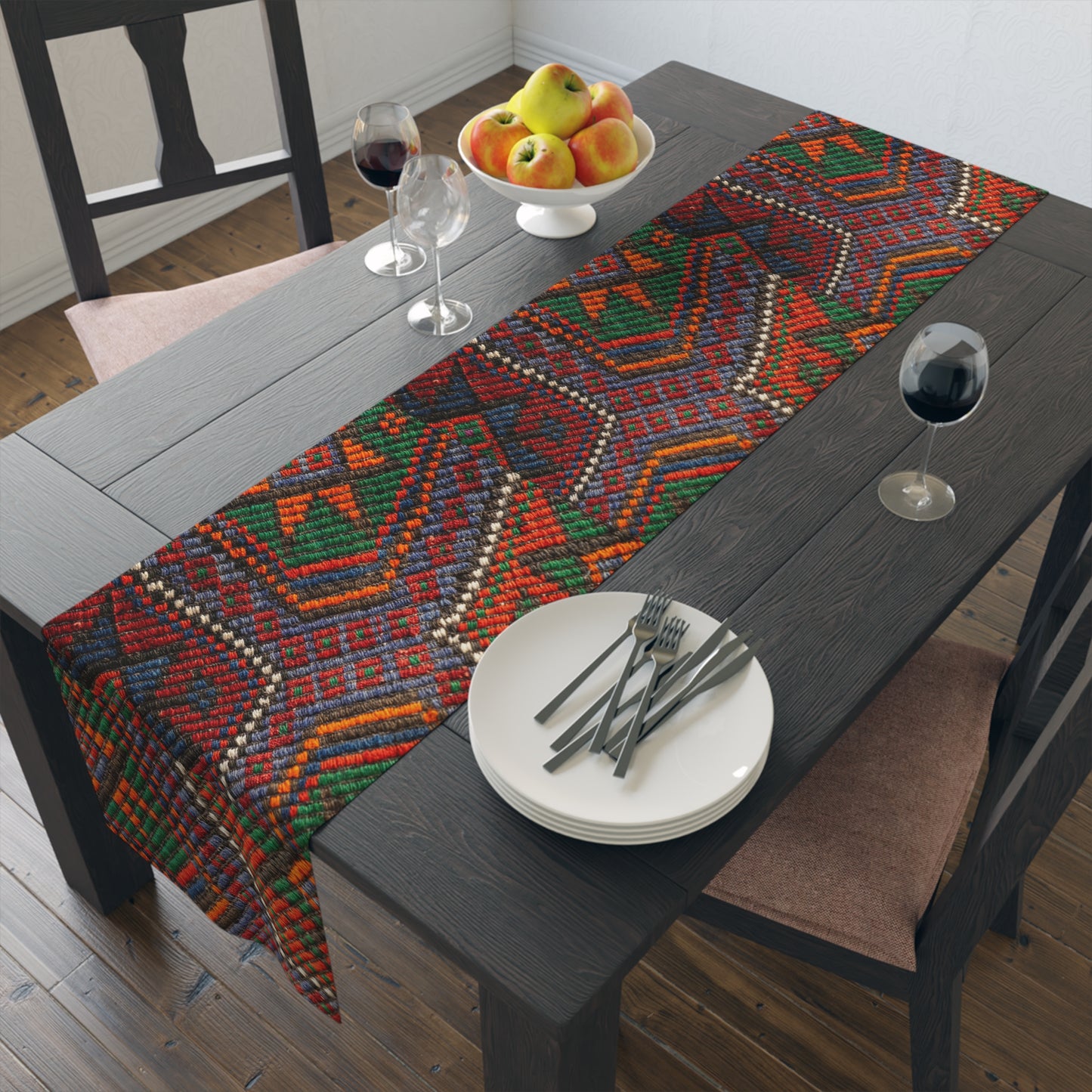 Table Runner (Cotton, Poly)_ Bohemian Chic Table Runner for Stylish Dining_ N7+ Series TRUNNER PT2WW008_ Limited Edition by WesternWaves_