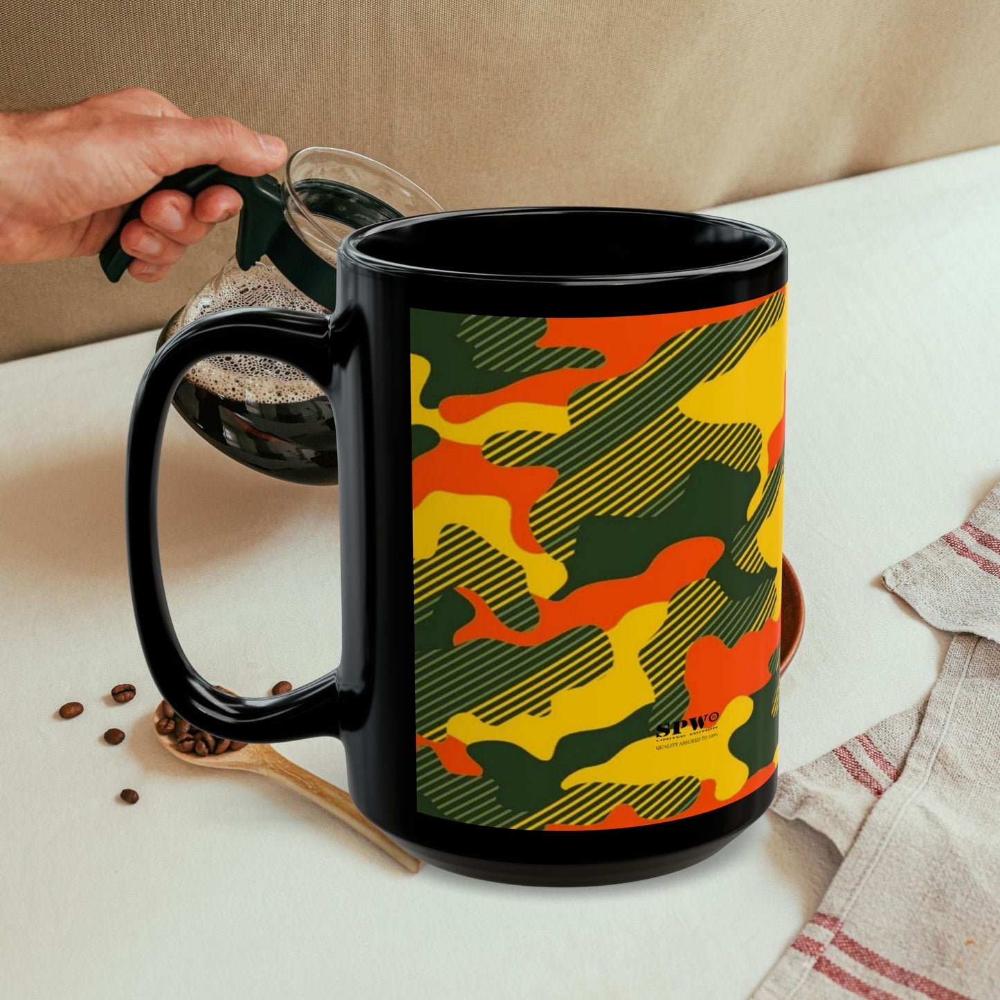 Black Mug (11oz, 15oz)_ N+ Series CBM PT2WW006_ Limited Edition Black Ceramic Mug by WesternWaves