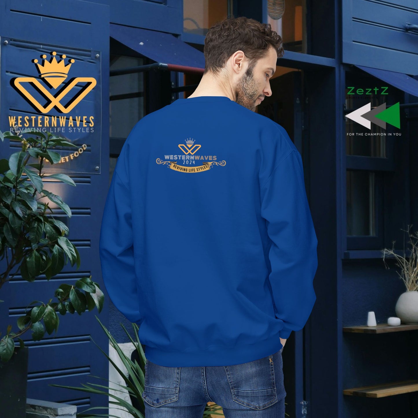 Unisex Midweight Fleece Crewneck Sweatshirt_ N3+ Series UXMWFCS PT2WW015_ WesternWaves Signature Limited Edition: