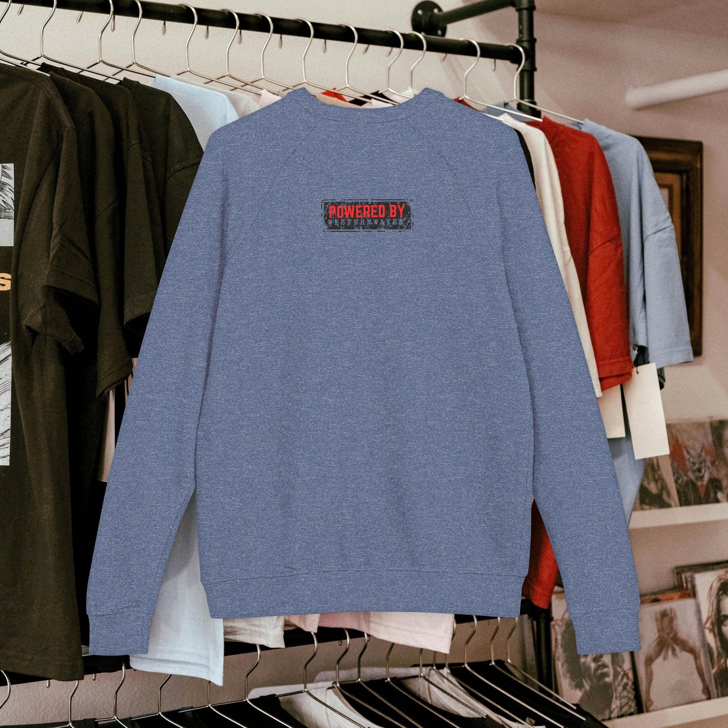 Unisex French Terry Raglan Crewneck_ 29 June 2025_ Limited Edition Vintage Motorcycle Apparel by WesternWaves: