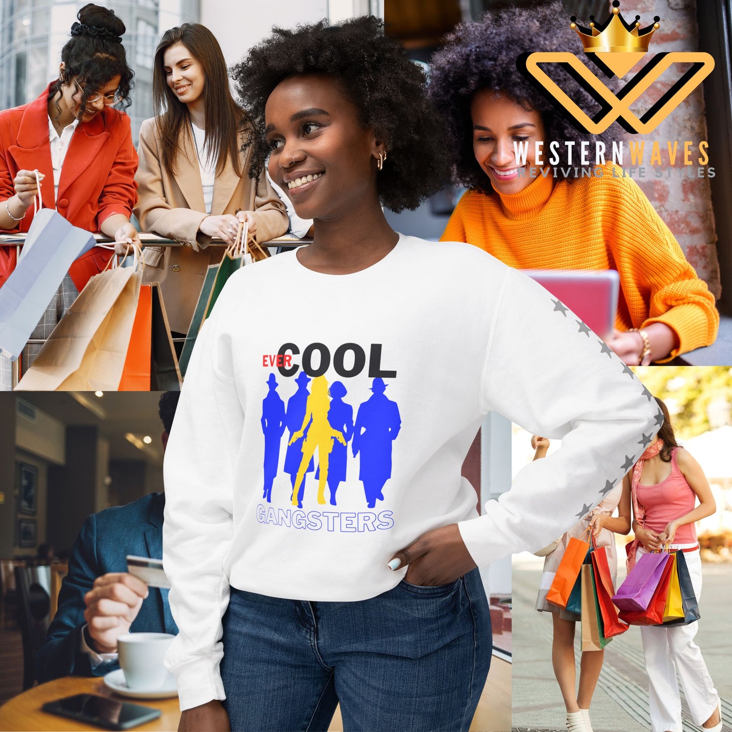 Unisex Lightweight Crewneck Sweatshirt_ N3+ Series ULWCSS PT2WW001_ Limited Edition by WesternWaves: