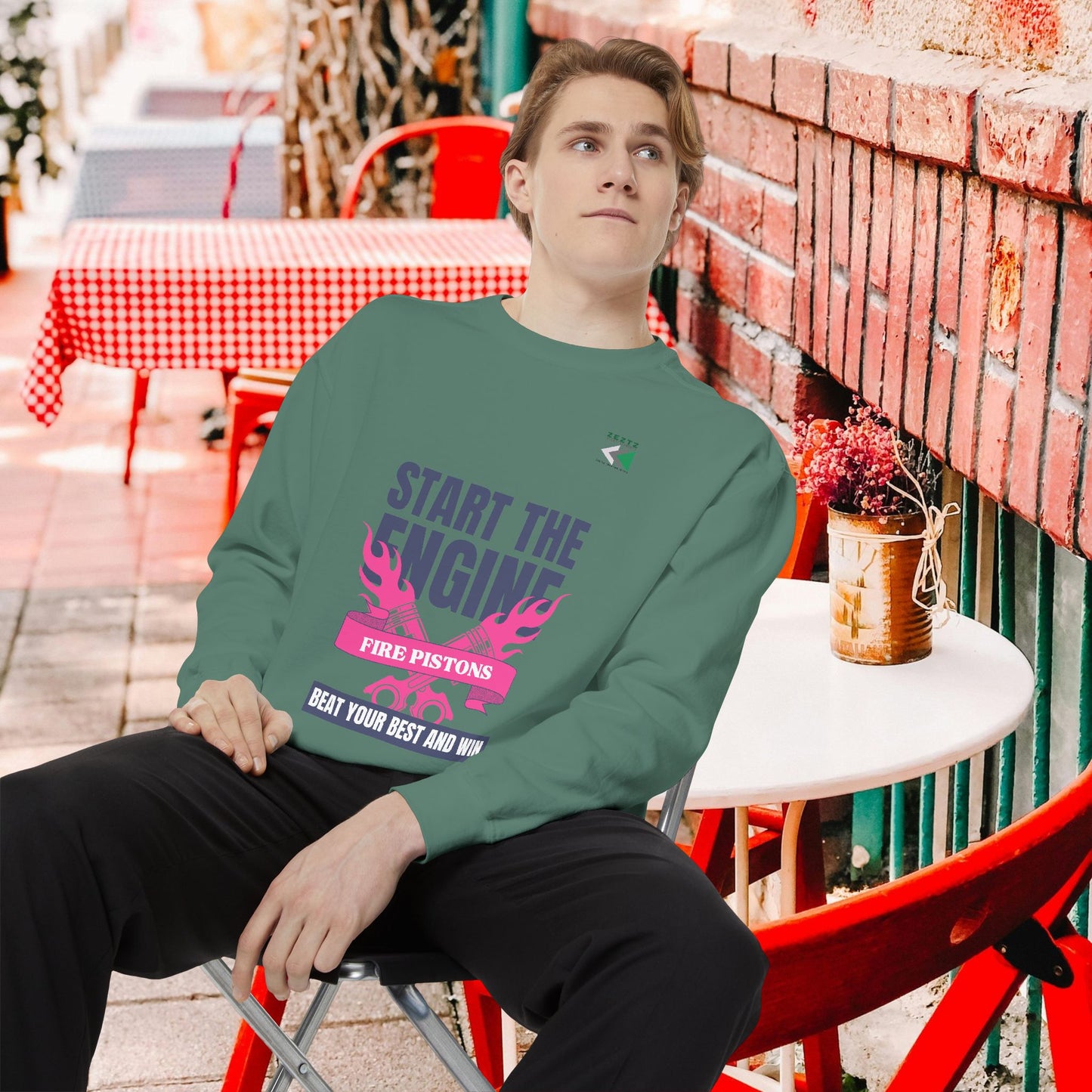Unisex Garment-Dyed Sweatshirt_ N2 Series USGDSS PT2WW002_ Limited Edition Masterpiece of ‘ZeztZ’ Sports Brand _ Luxury & Casual Comfort by WesternWaves: