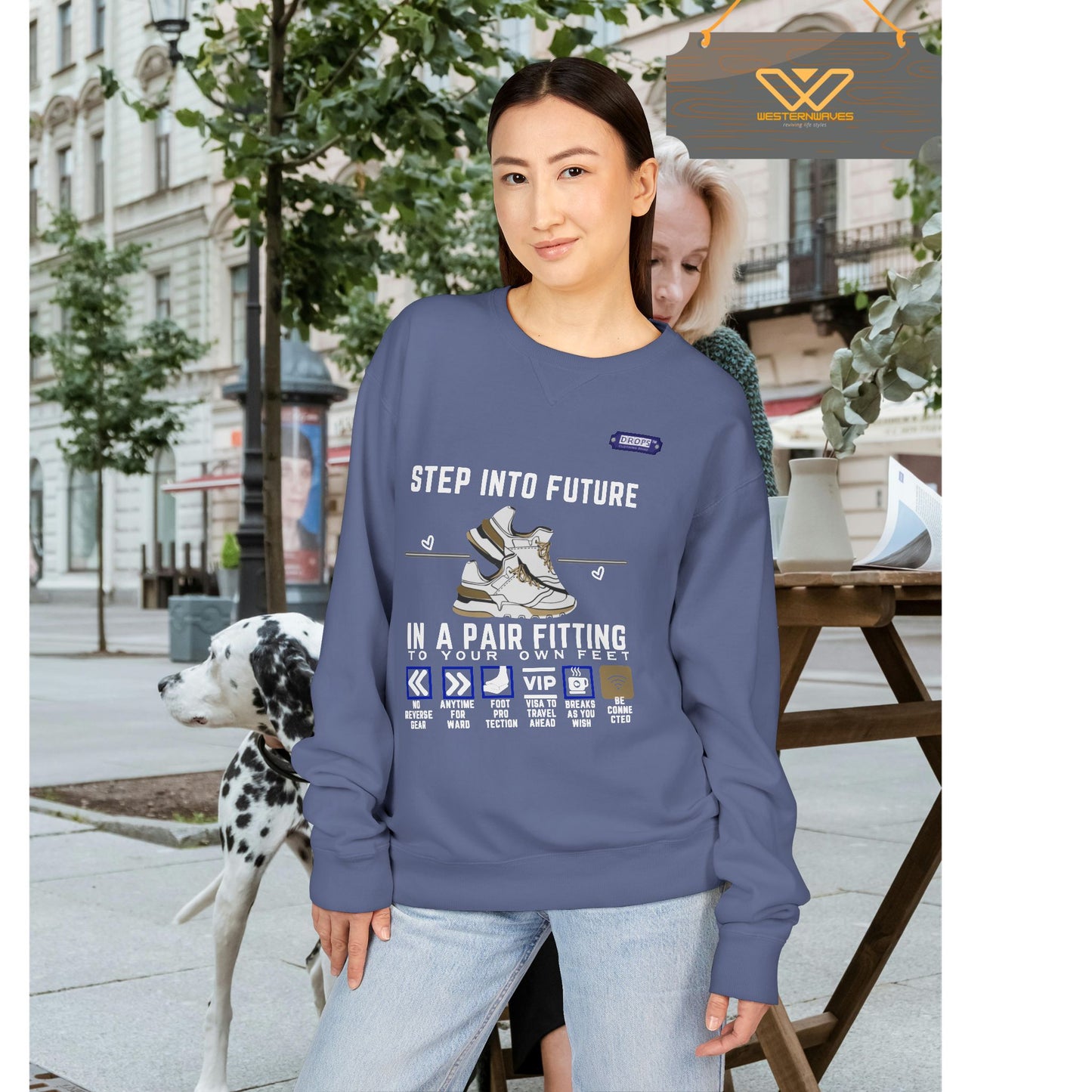 Unisex ComfortWash® Garment Dyed Crewneck Sweatshirt_ N7* Series USCGDCNSS PT2WW001_ Limited Edition Comfort & Retro Flair by WesternWaves: