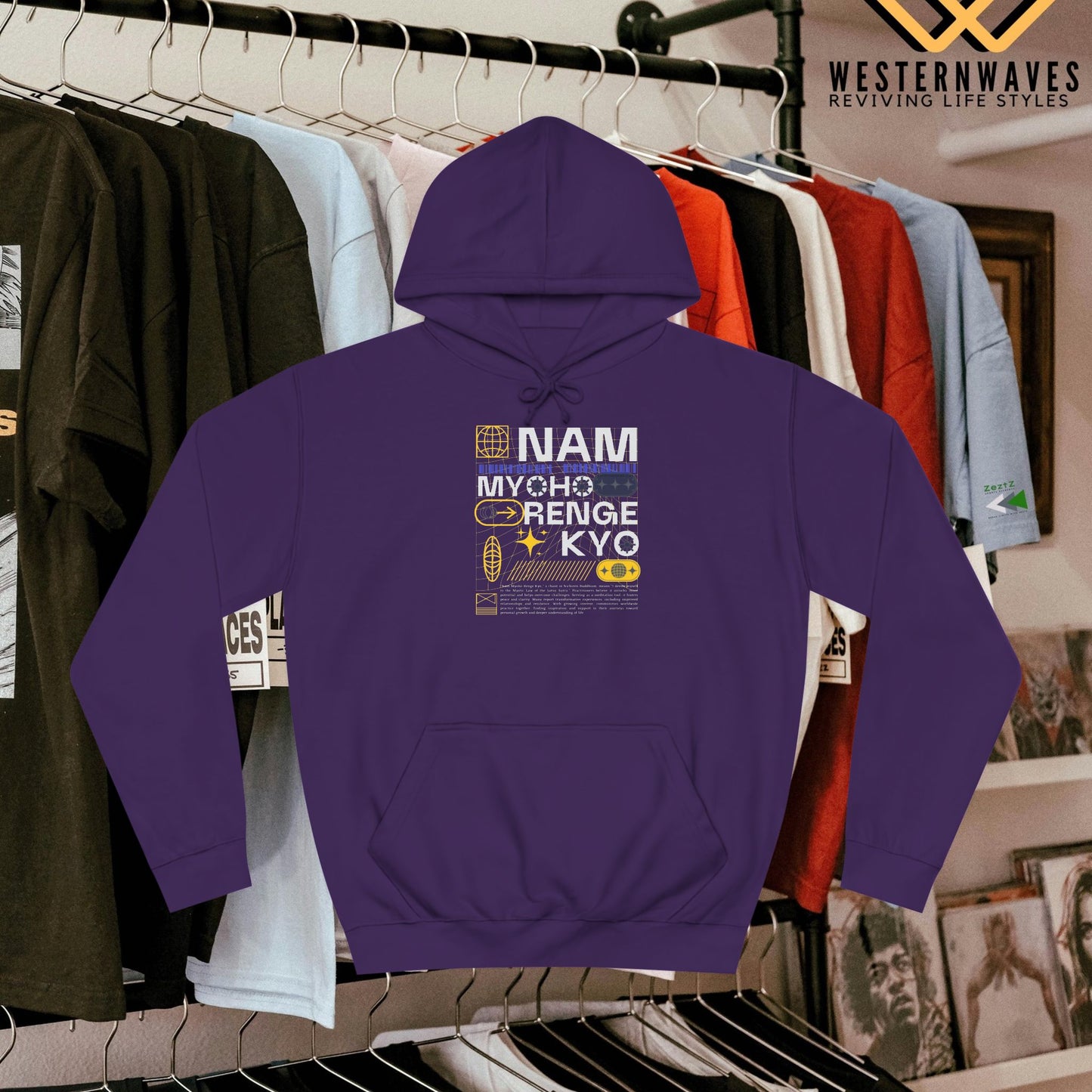 Unisex College Hoodie_ N2+ Series USCH PT2WW006_ Limited Edition Timeless Unisex Design by WesternWaves: