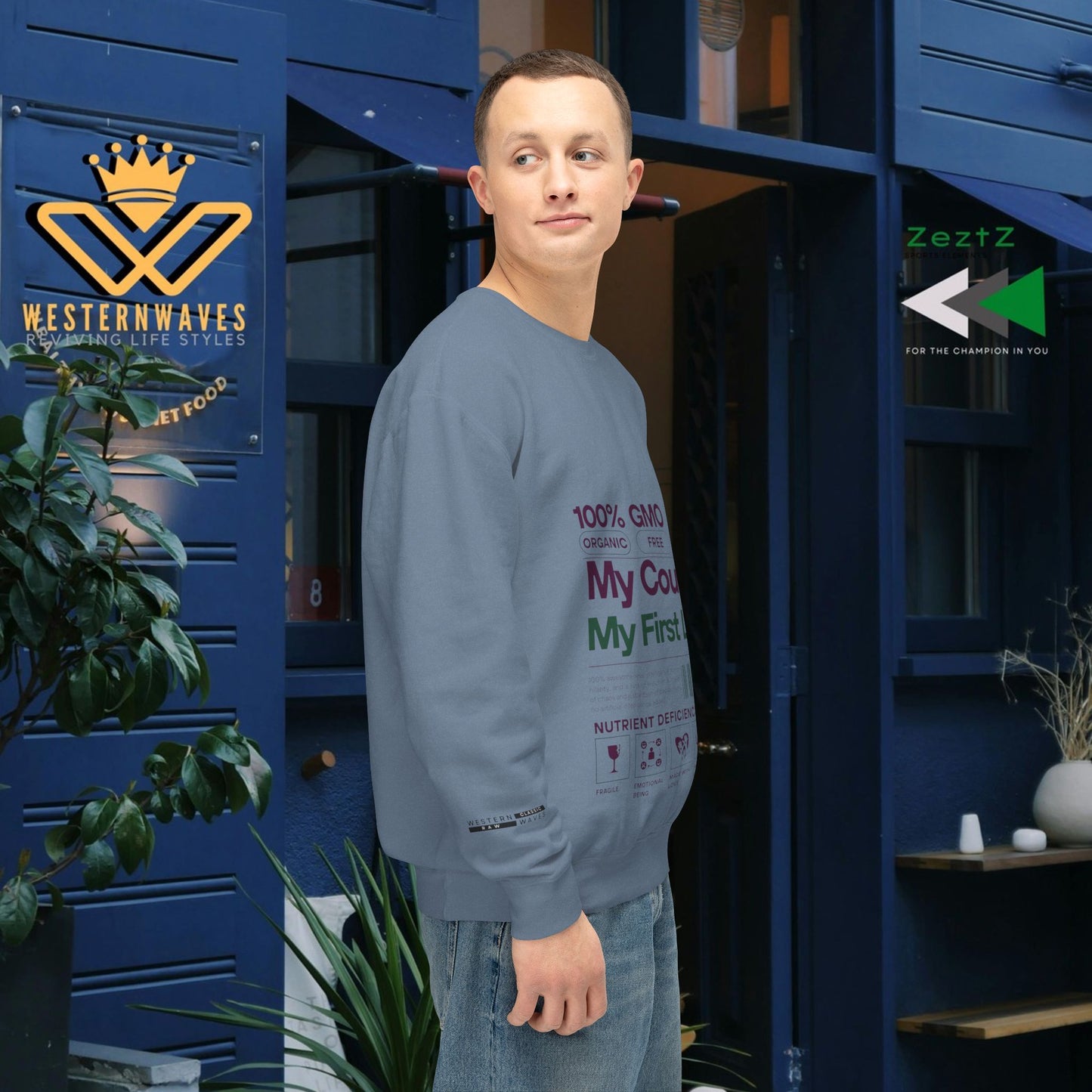 Unisex Lightweight Sweatshirt_ N7+ Series USLWSS PT2WW001_ Limited Edition by WesternWaves: