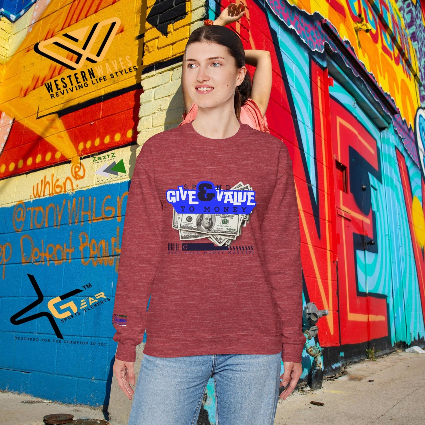 Unisex Heavy Blend™ Crewneck Sweatshirt_ N3+ Series UHBCSS PT2WW036_ Limited Edition Pure Luxury By WesternWaves: