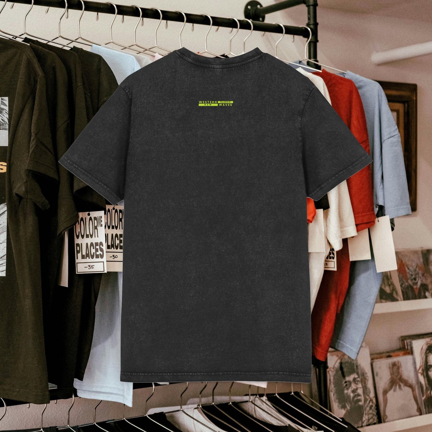 Acid Washed Round Neck Tee_ N7+ Series AWRNTEE PT2WW001_ Limited Edition by WesternWaves: