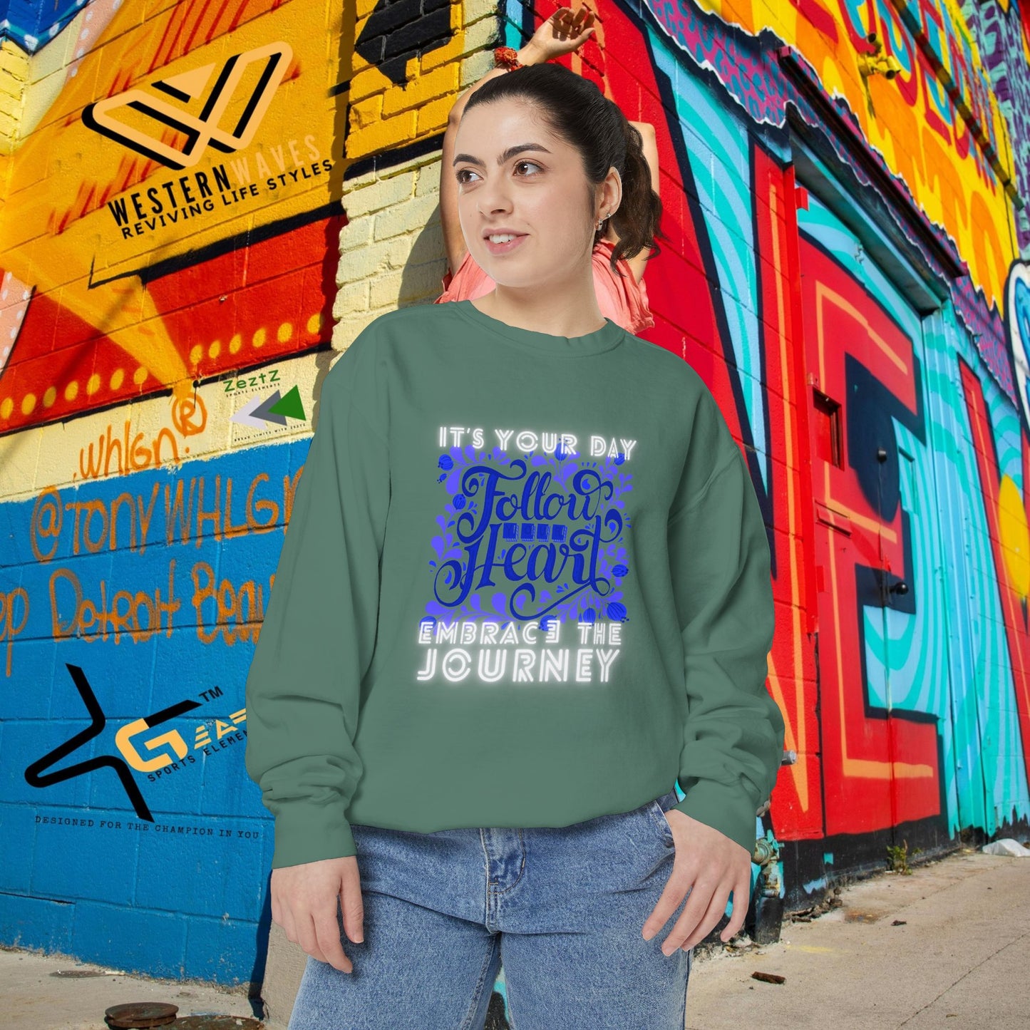 Unisex Garment-Dyed Sweatshirt_ N3+ Series UGDSS PT2WW002_ Limited Edition by WesternWaves_