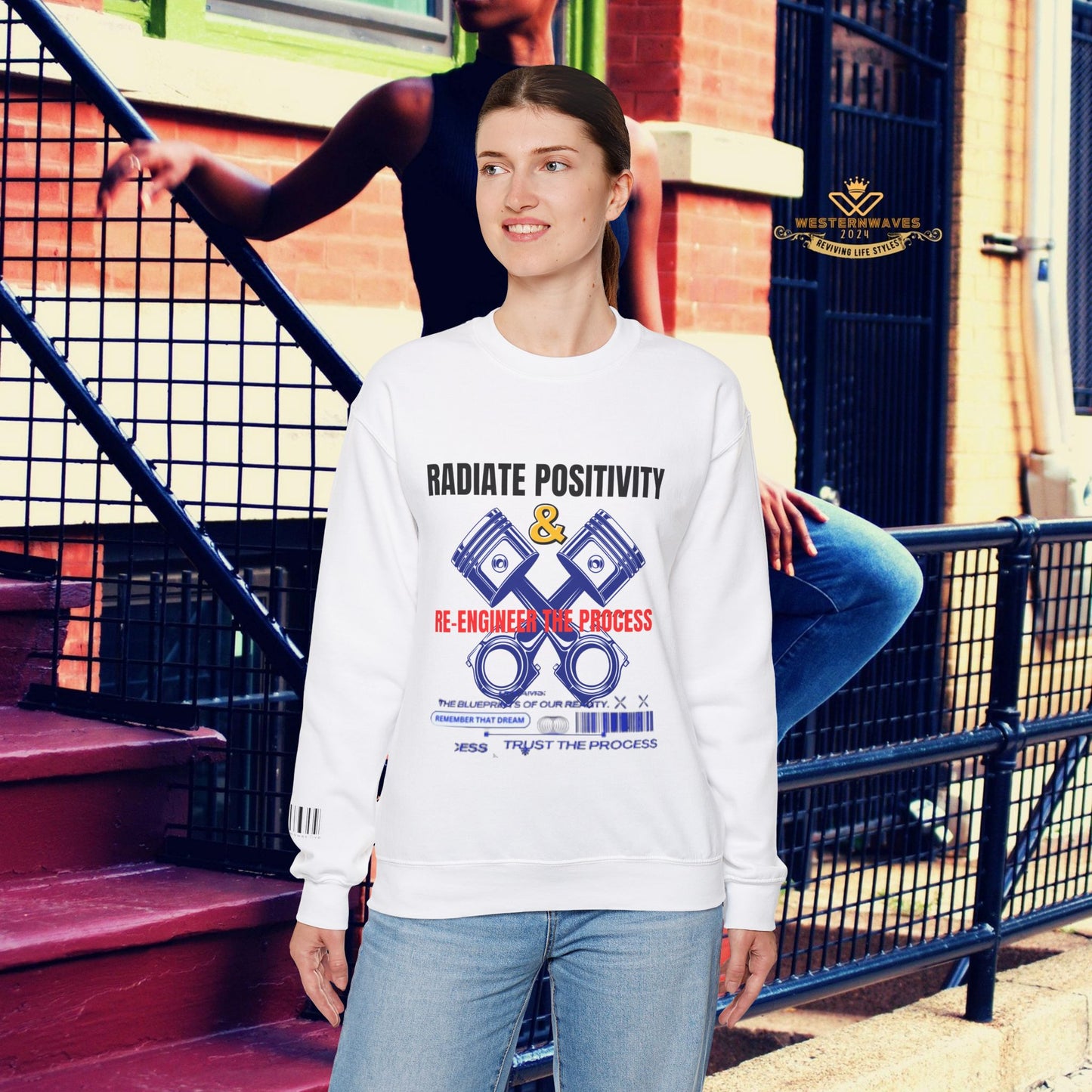 Unisex Heavy Blend™ Crewneck Sweatshirt_ N2+ Series UHBCSS PT2WW003_ Limited Edition Pure Luxury by WesternWaves: