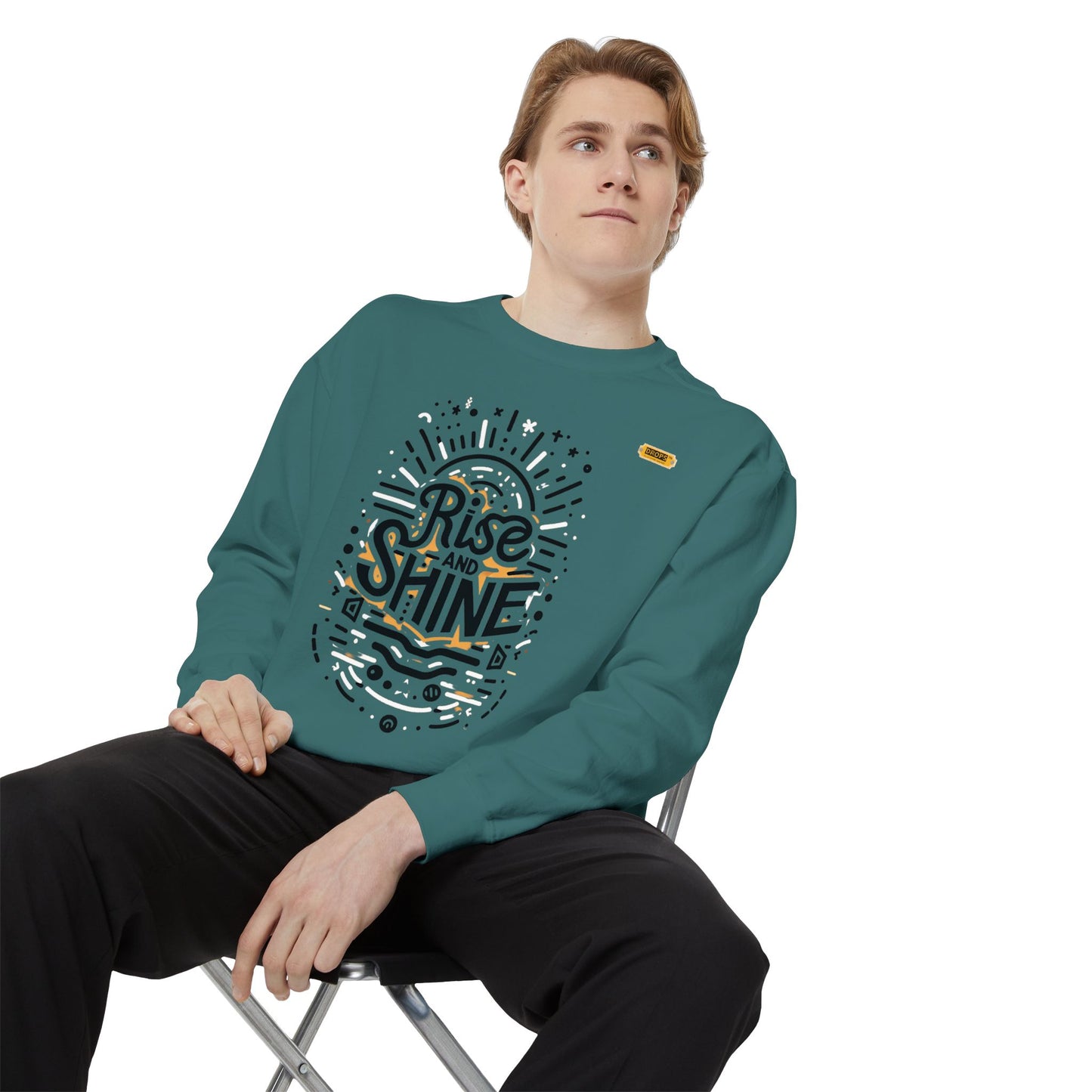 Motivational Unisex Garment-Dyed Sweatshirt, Cozy Pullover, Rise and Shine Apparel, Gift for Her, Inspirational Clothing