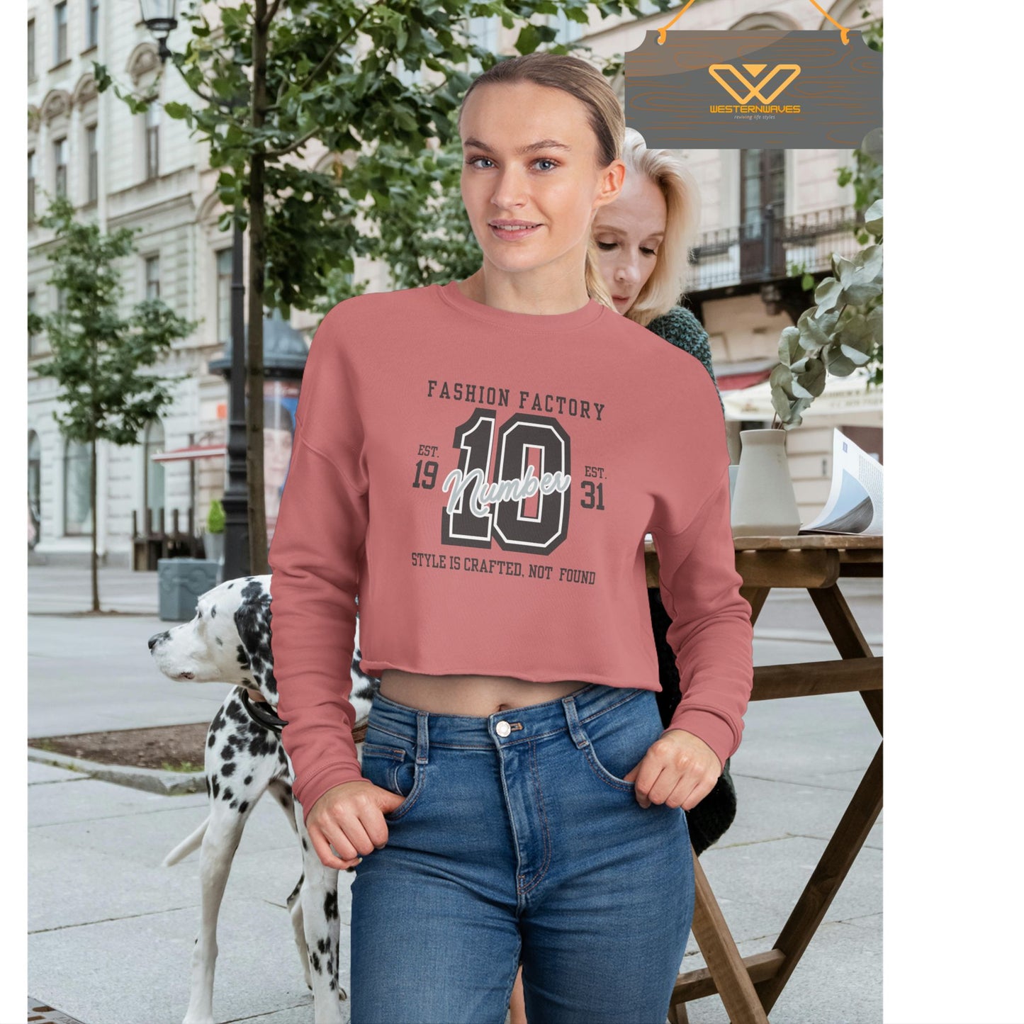 Women's Cropped Sweatshirt_ N3+ Series WCSS PT2WW004_ Limited Edition Utmost Comfort by WesternWaves: