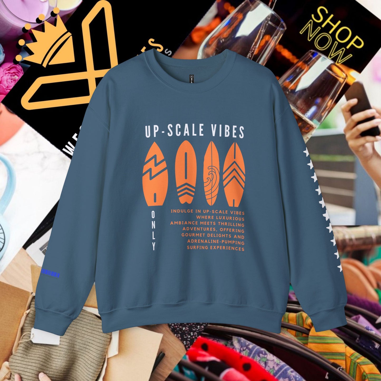 Unisex Heavy Blend™ Crewneck Sweatshirt_ N3+ Series UHBCSS PT2WW009_ Limited Edition Pure Luxury by WesternWaves: