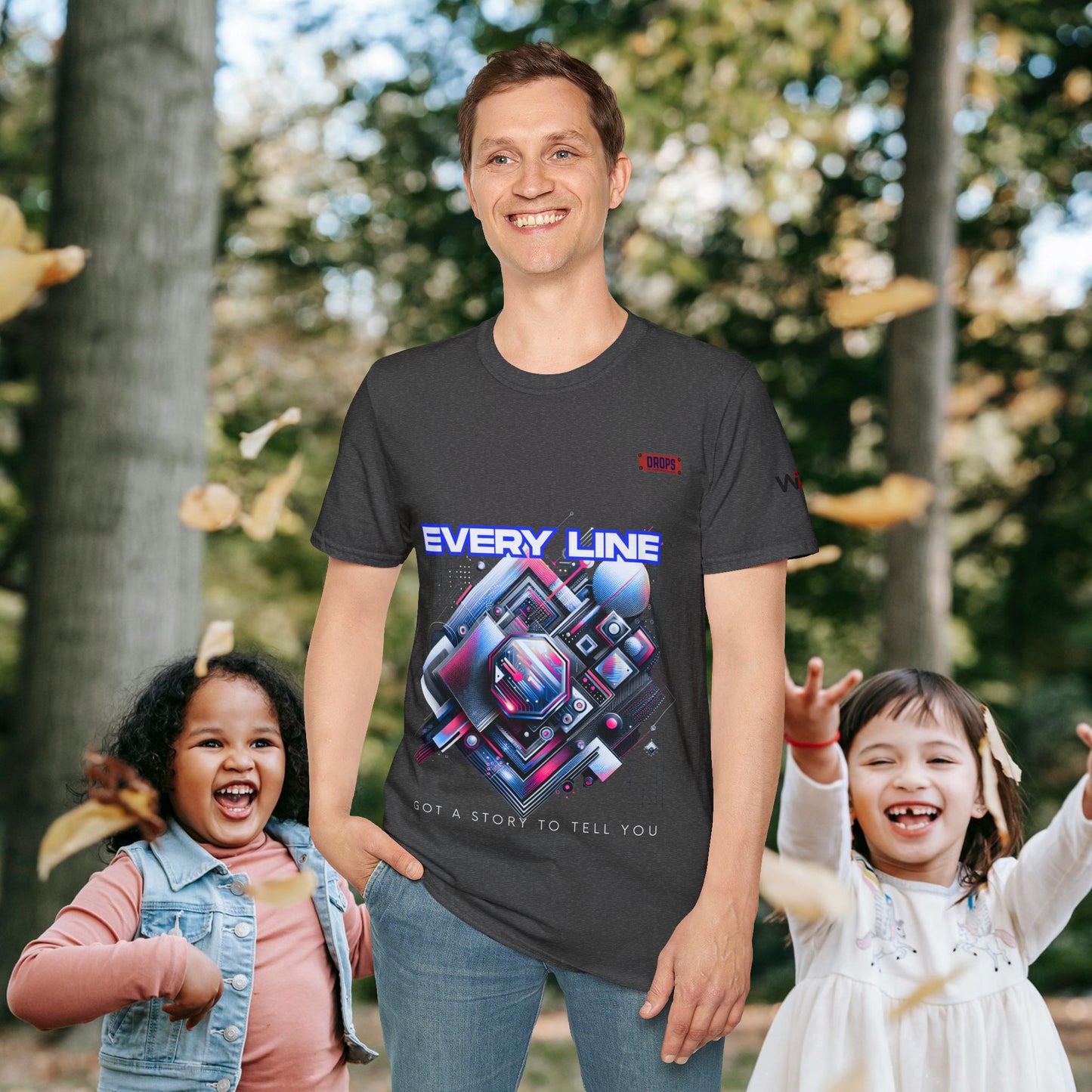 Every Line Graphic Unisex Softstyle T-Shirt | Retro Art Tee, Casual Wear, Gift for Art Lovers, Streetwear, Everyday Style