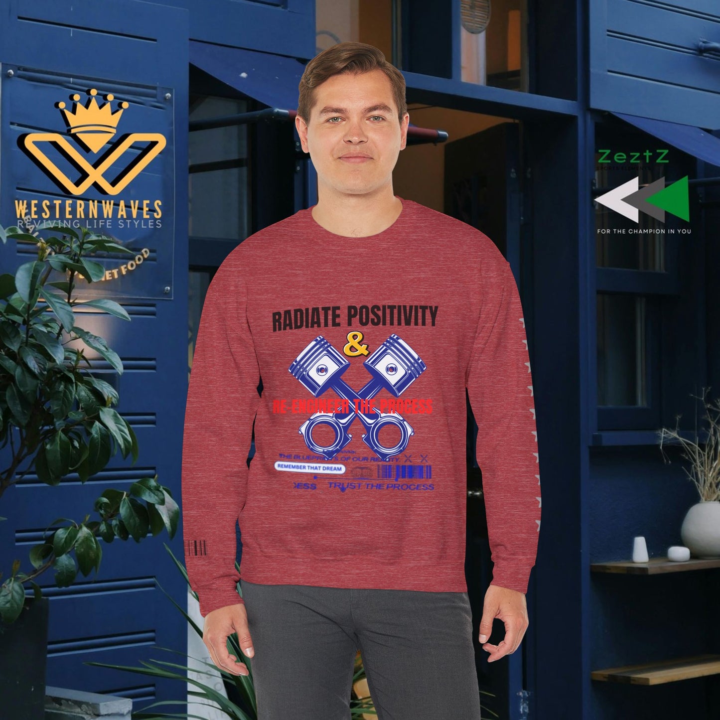 Unisex Heavy Blend™ Crewneck Sweatshirt_ N2+ Series UHBCSS PT2WW003_ Limited Edition Pure Luxury by WesternWaves: